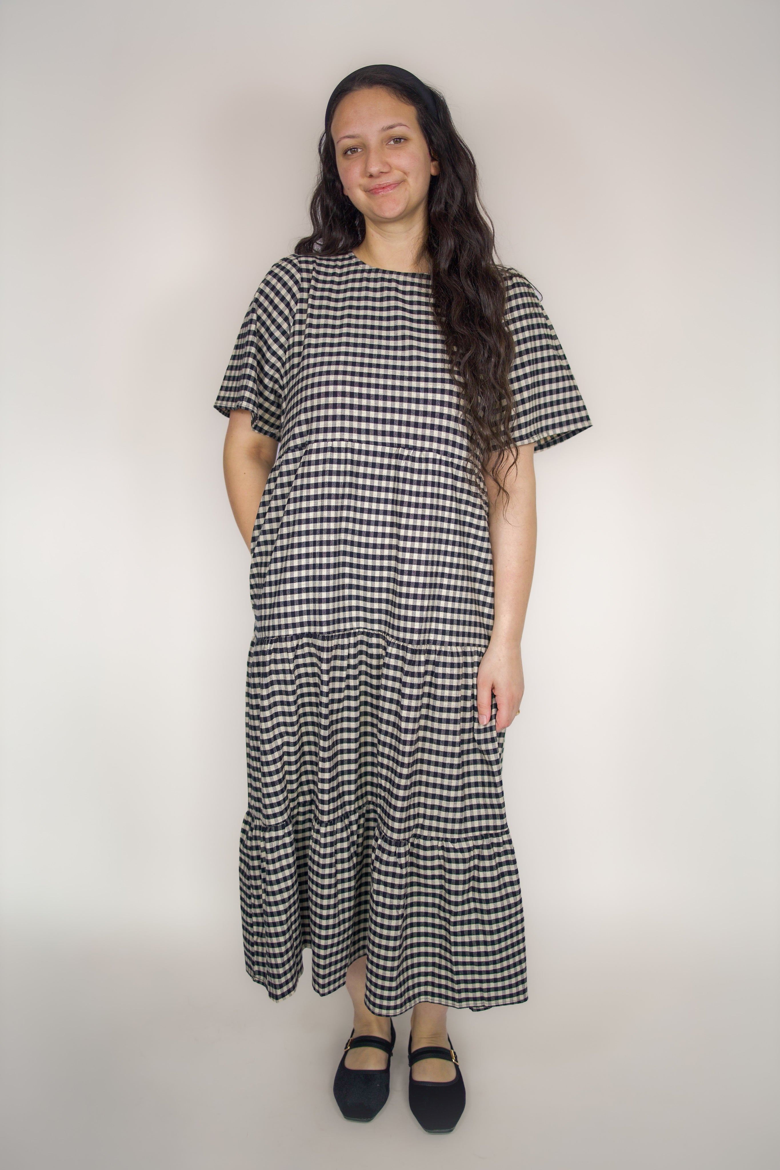London Gingham Tiered Dress 1XL