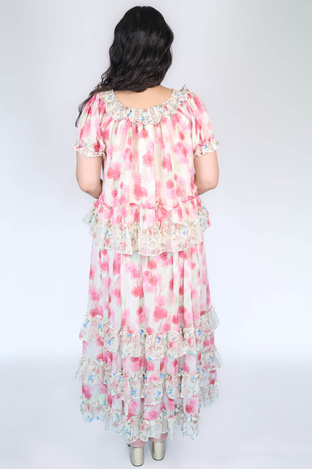 Giselle Pink Floral Maxi Set
