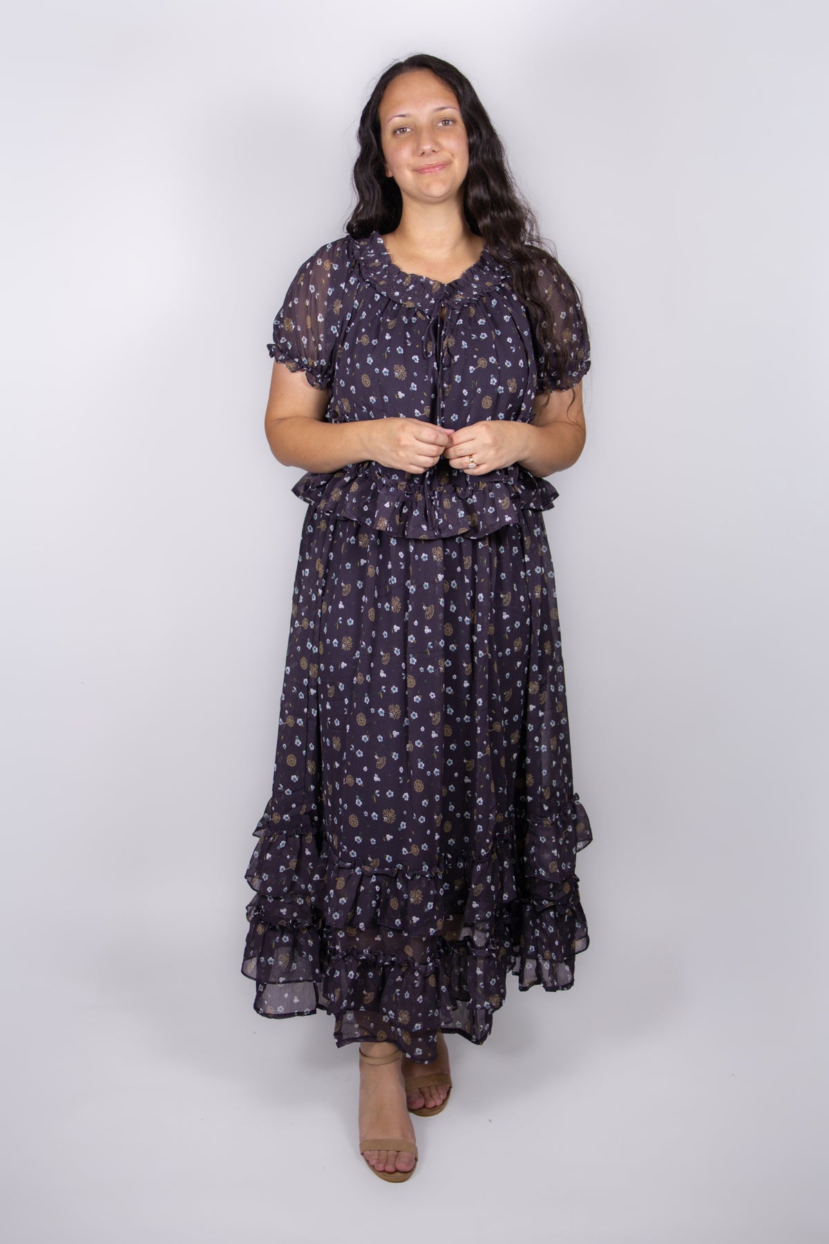 Willow Floral Skirt Set in Navy