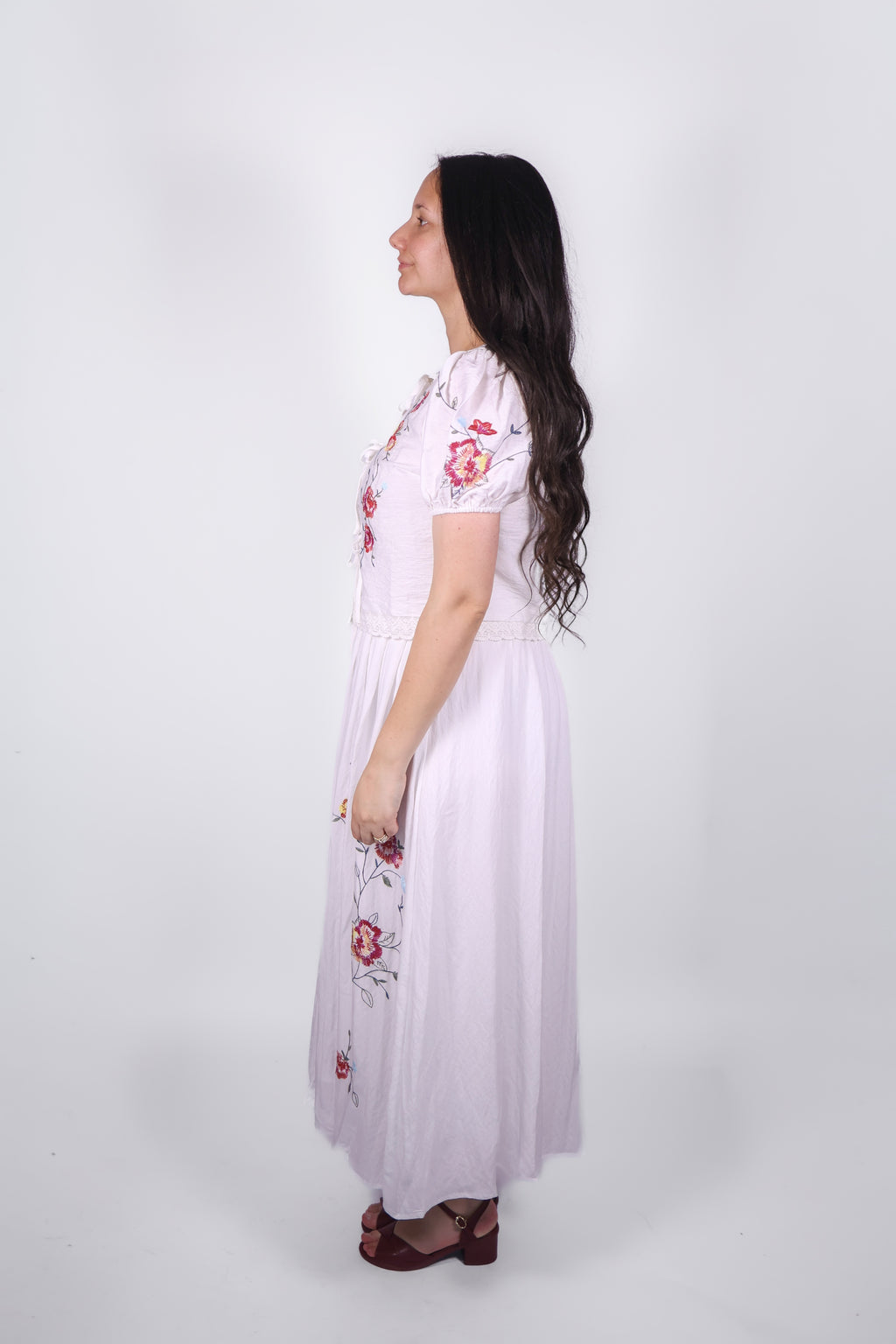 Vivienne Embroidered Maxi Set in Ivory