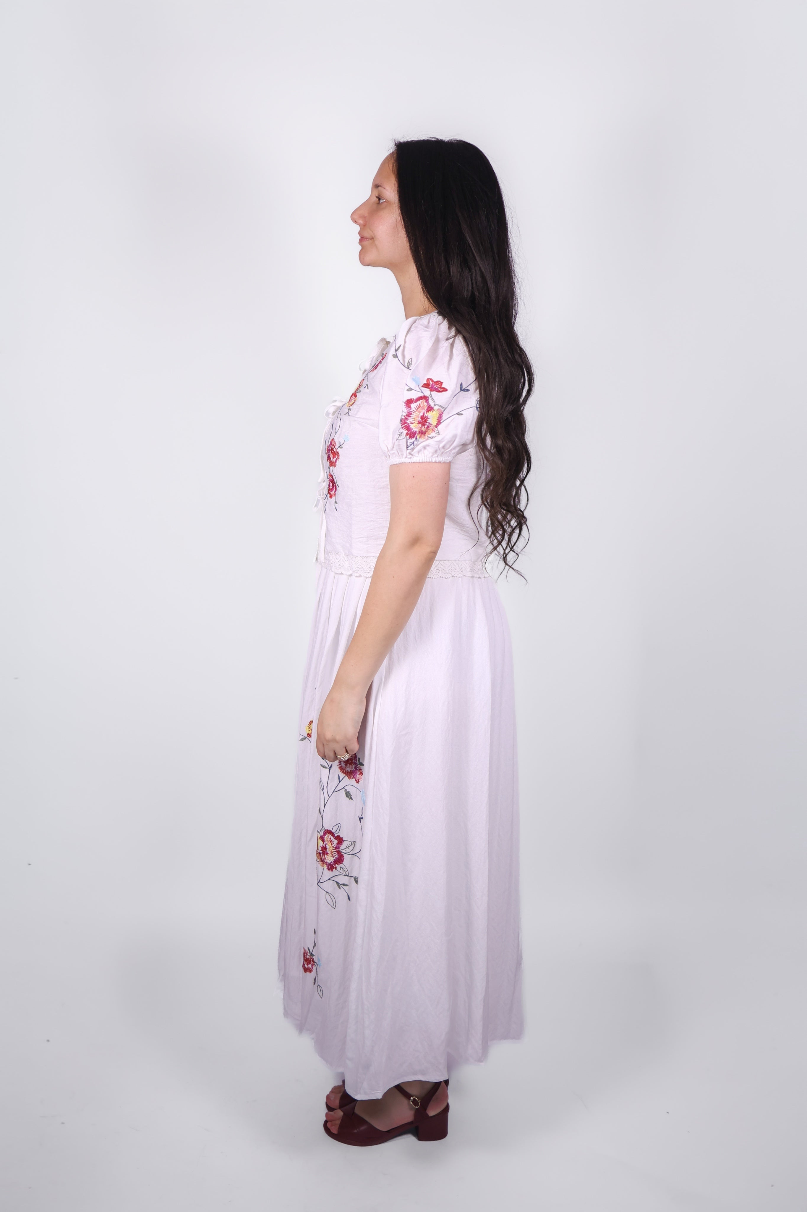 Vivienne Embroidered Maxi Set in Ivory
