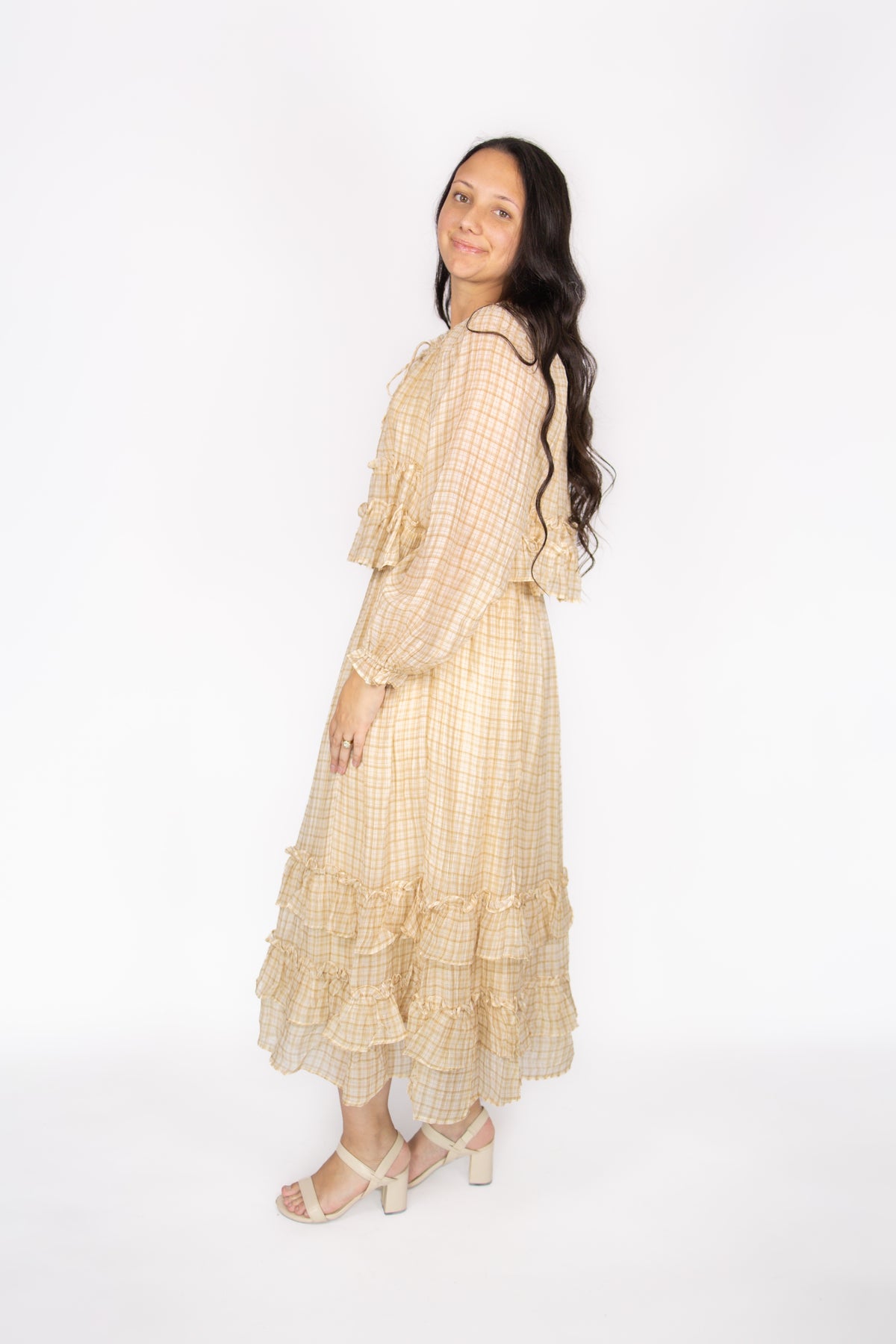 Rory Plaid Skirt Set in Khaki