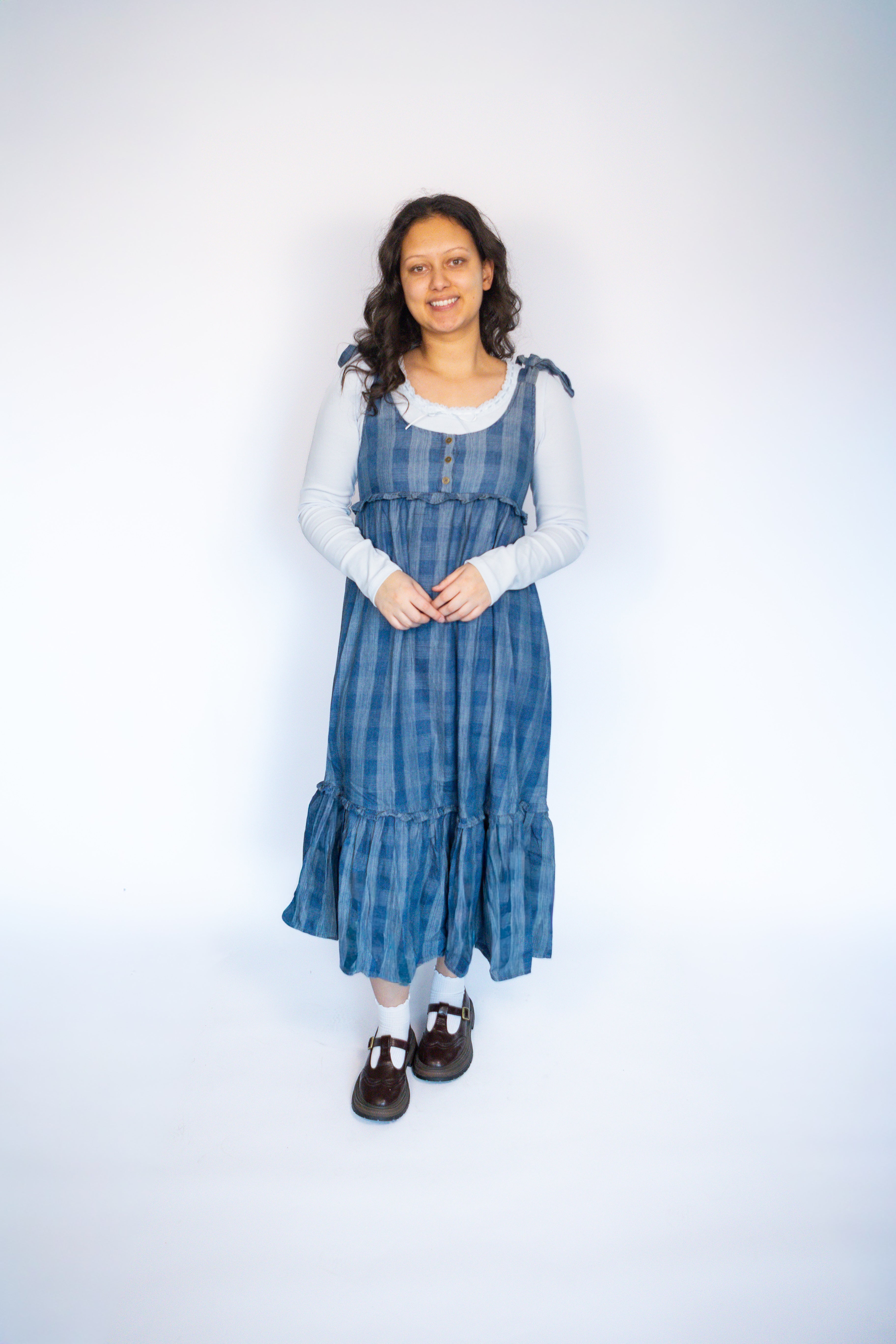 Sadie Plaid Denim Dress