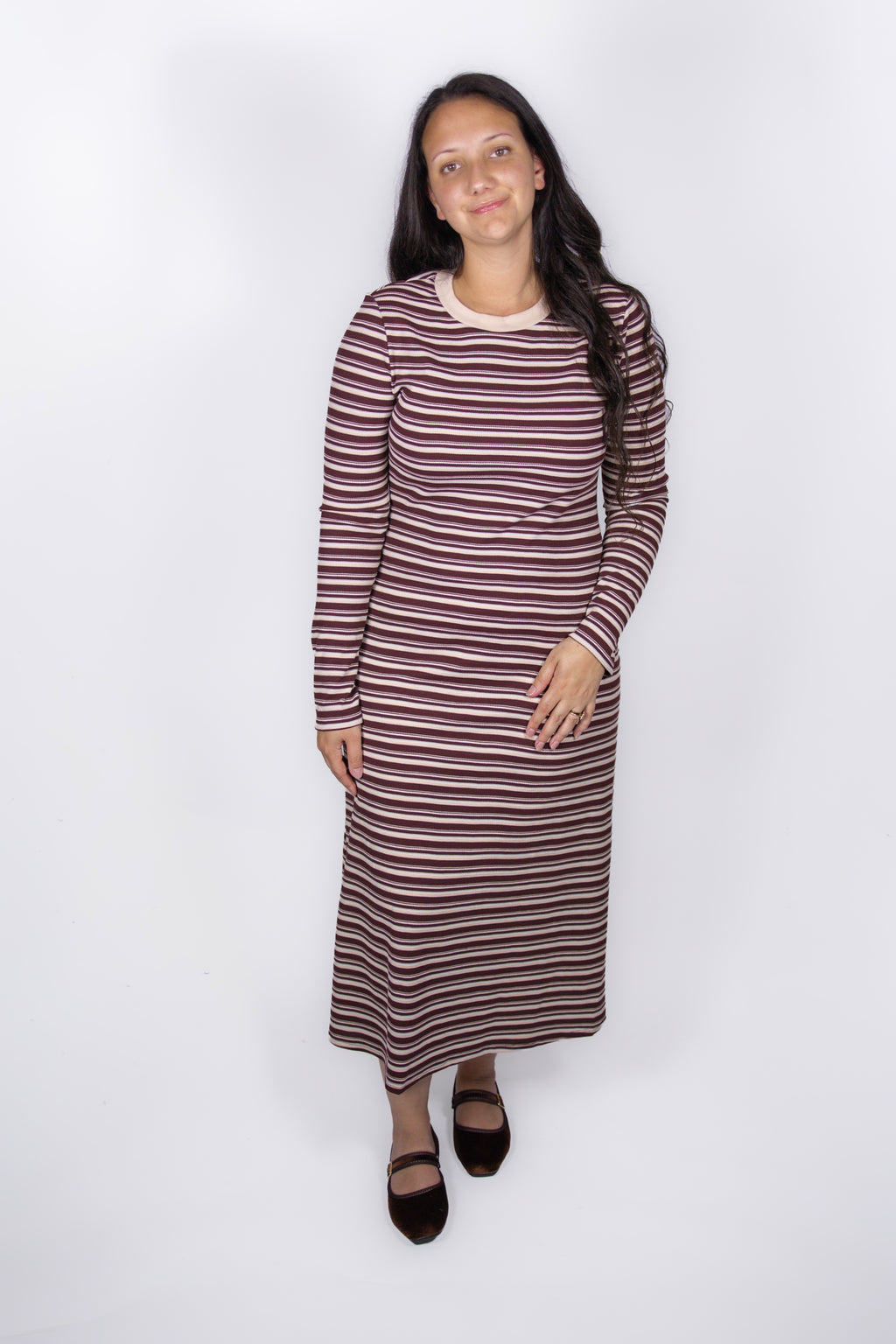 Meredith Striped Crewneck Dress