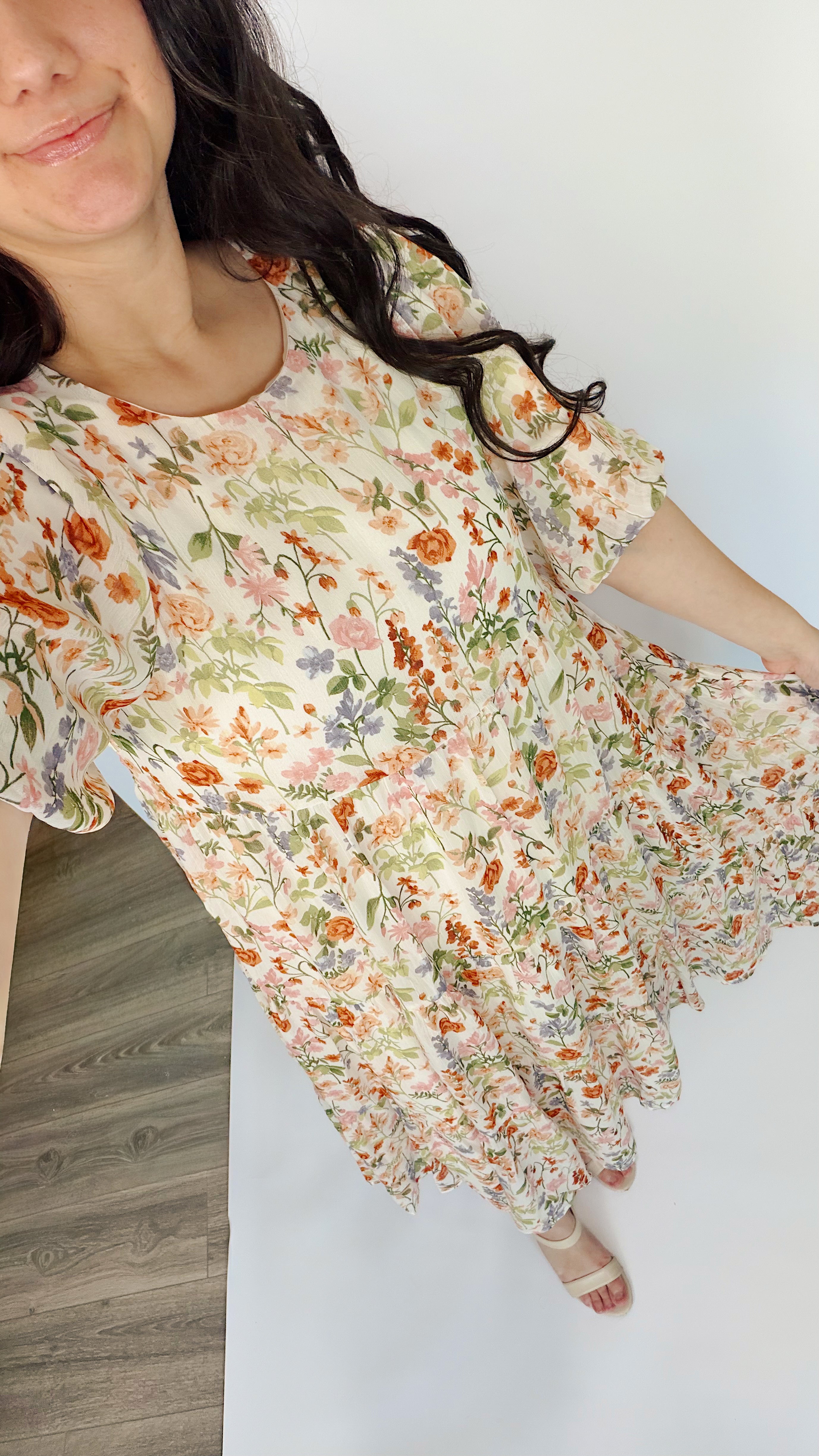 Flora Tiered Midi Dress