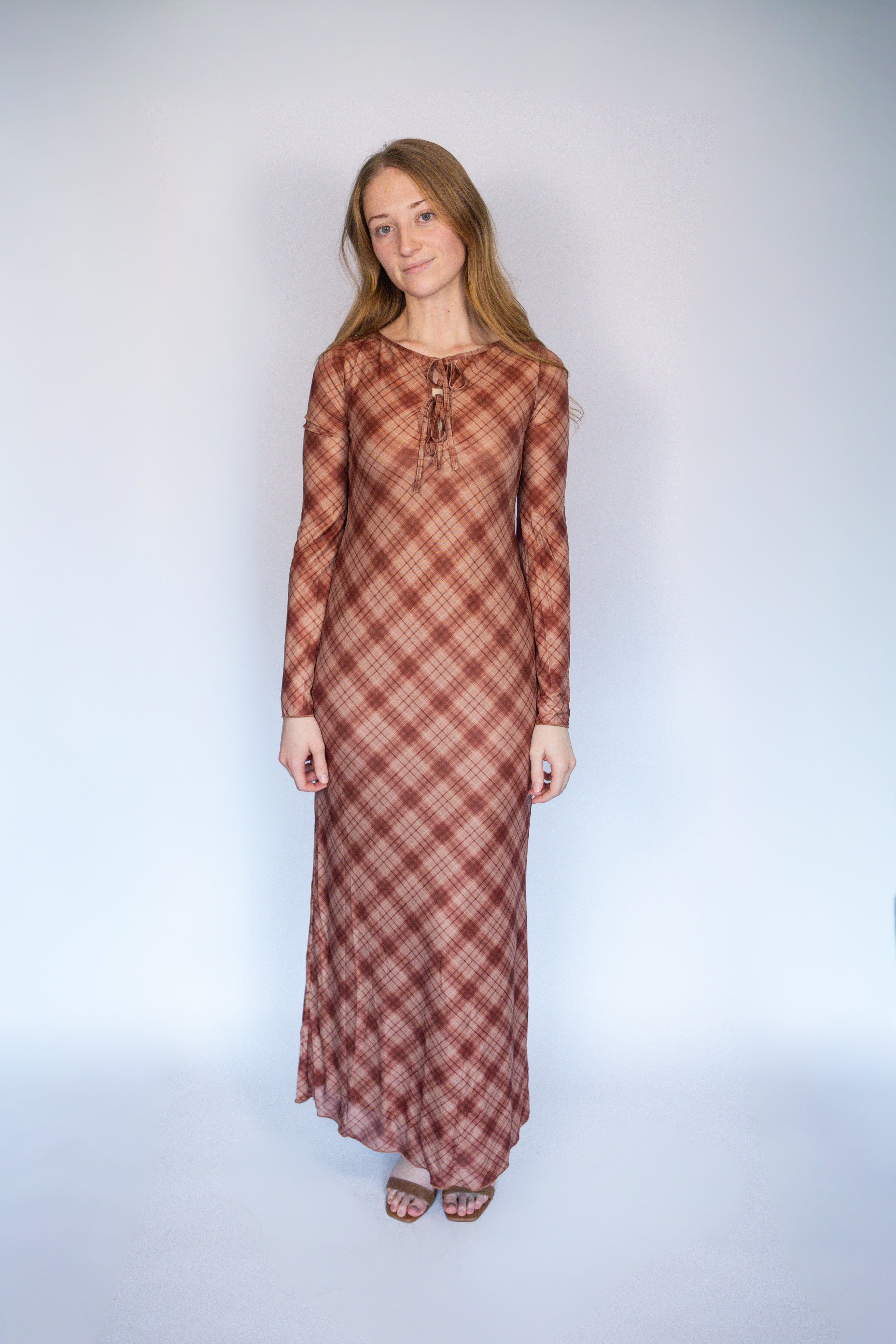 Eleanor Plaid Maxi Dress