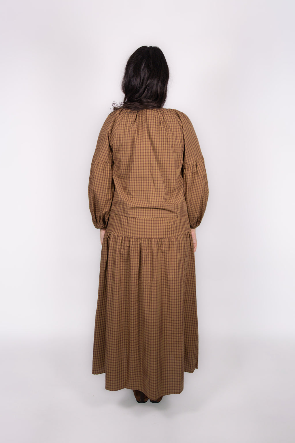 Mollie Gingham Set in Caramel