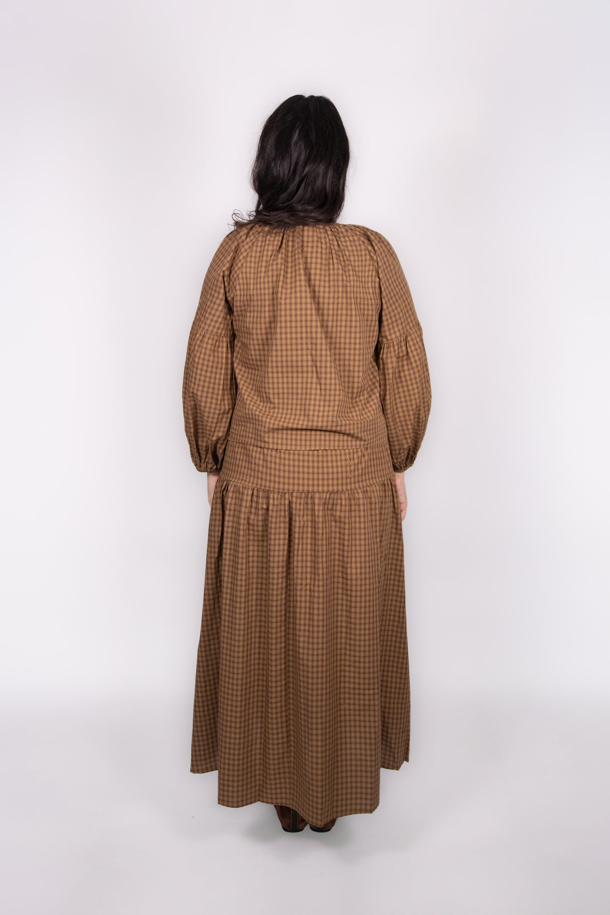Mollie Gingham Set in Caramel