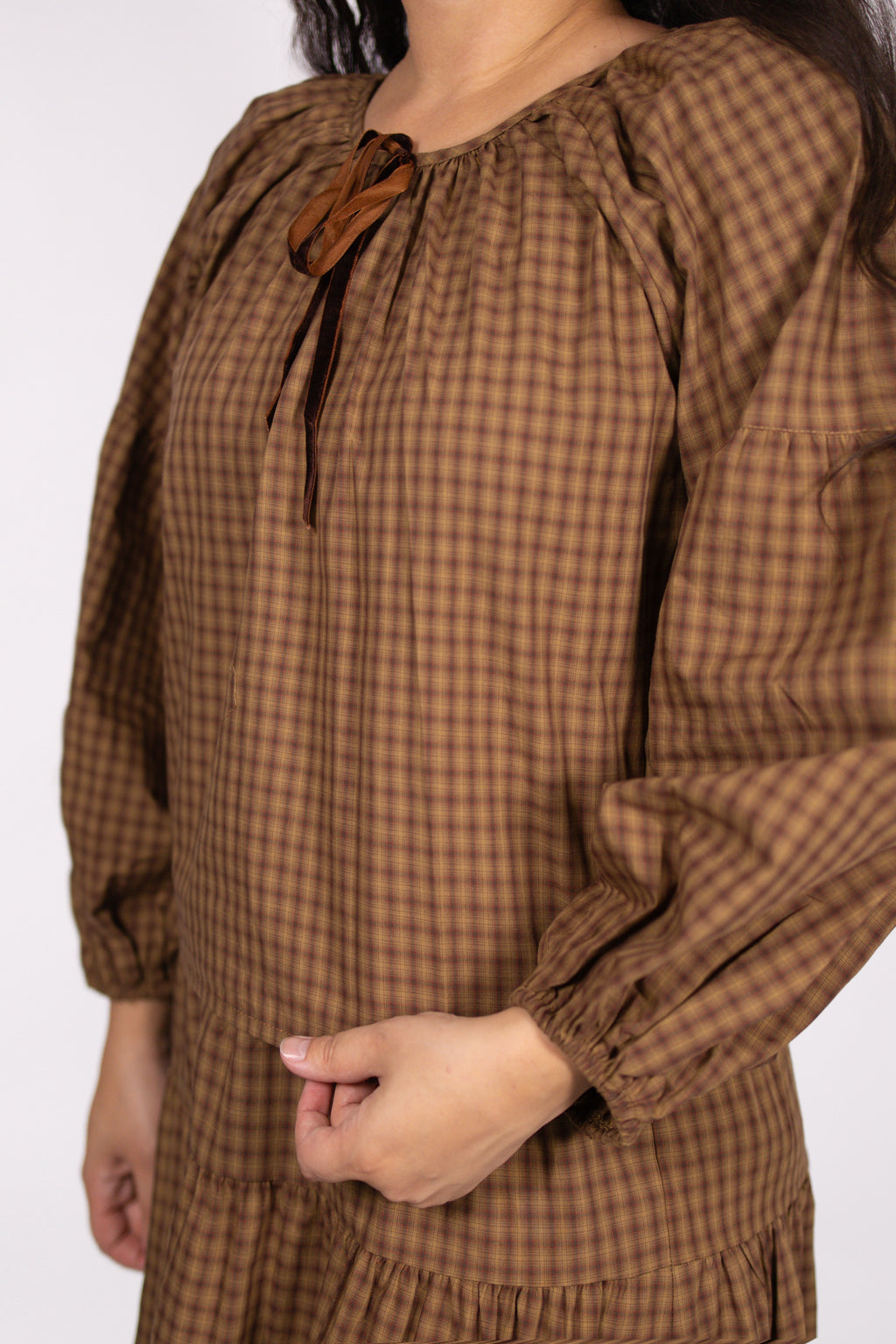 Mollie Gingham Set in Caramel