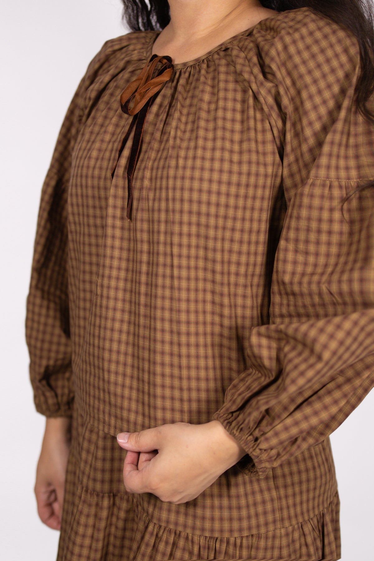 Mollie Gingham Set in Caramel