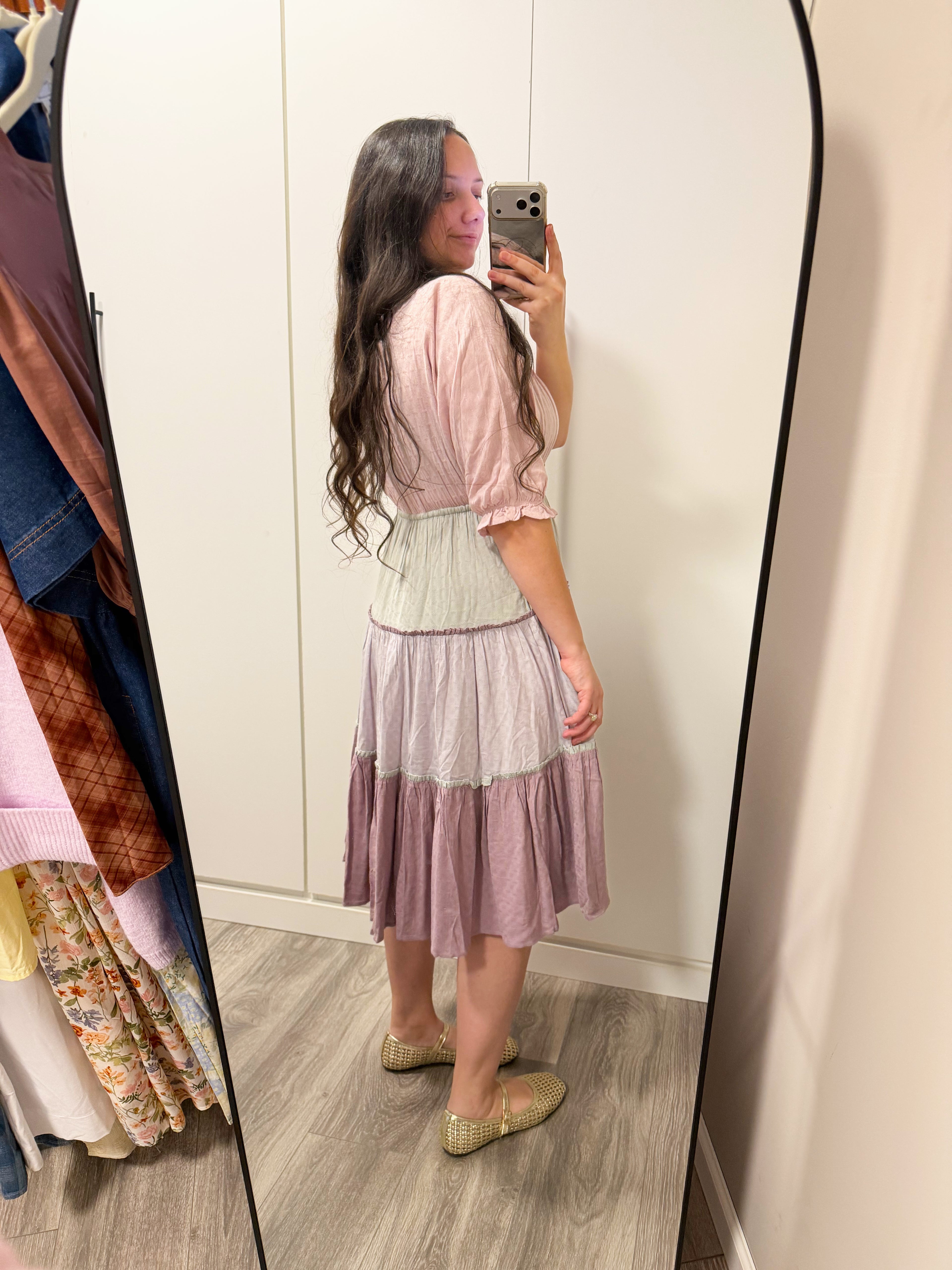 Presley Pastel Tiered Dress - SMALL