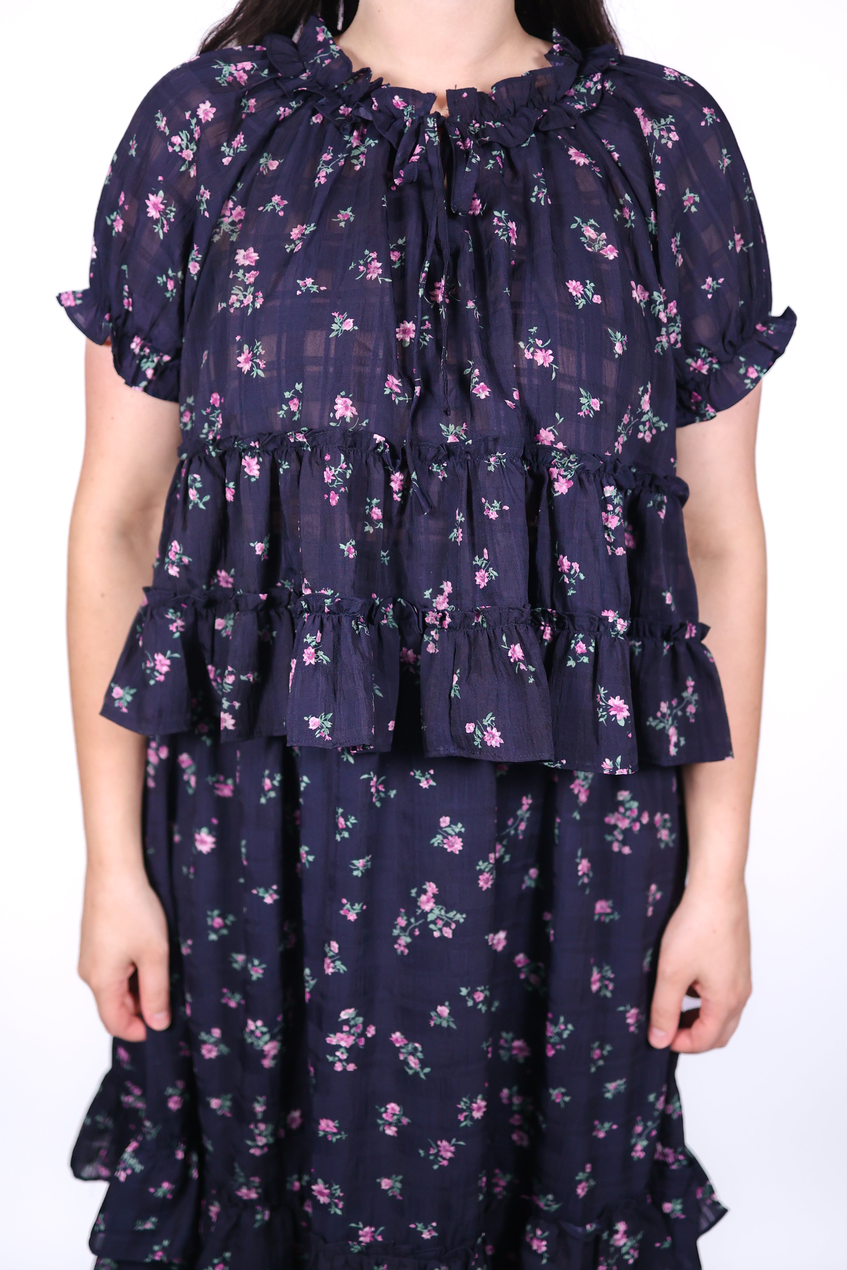 Odette Ditsy Floral Maxi Set in Navy