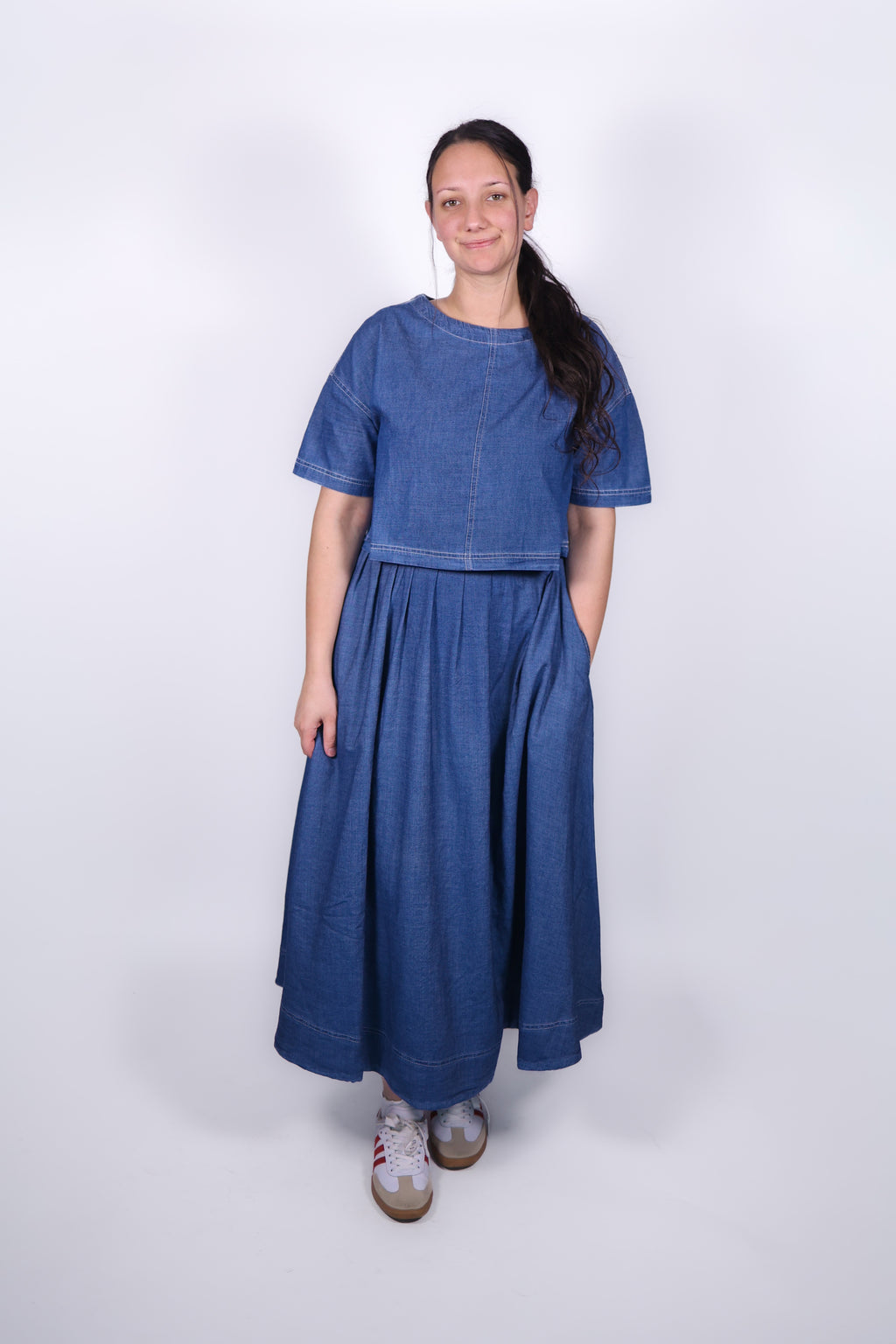 Remy Denim Print Midi Set