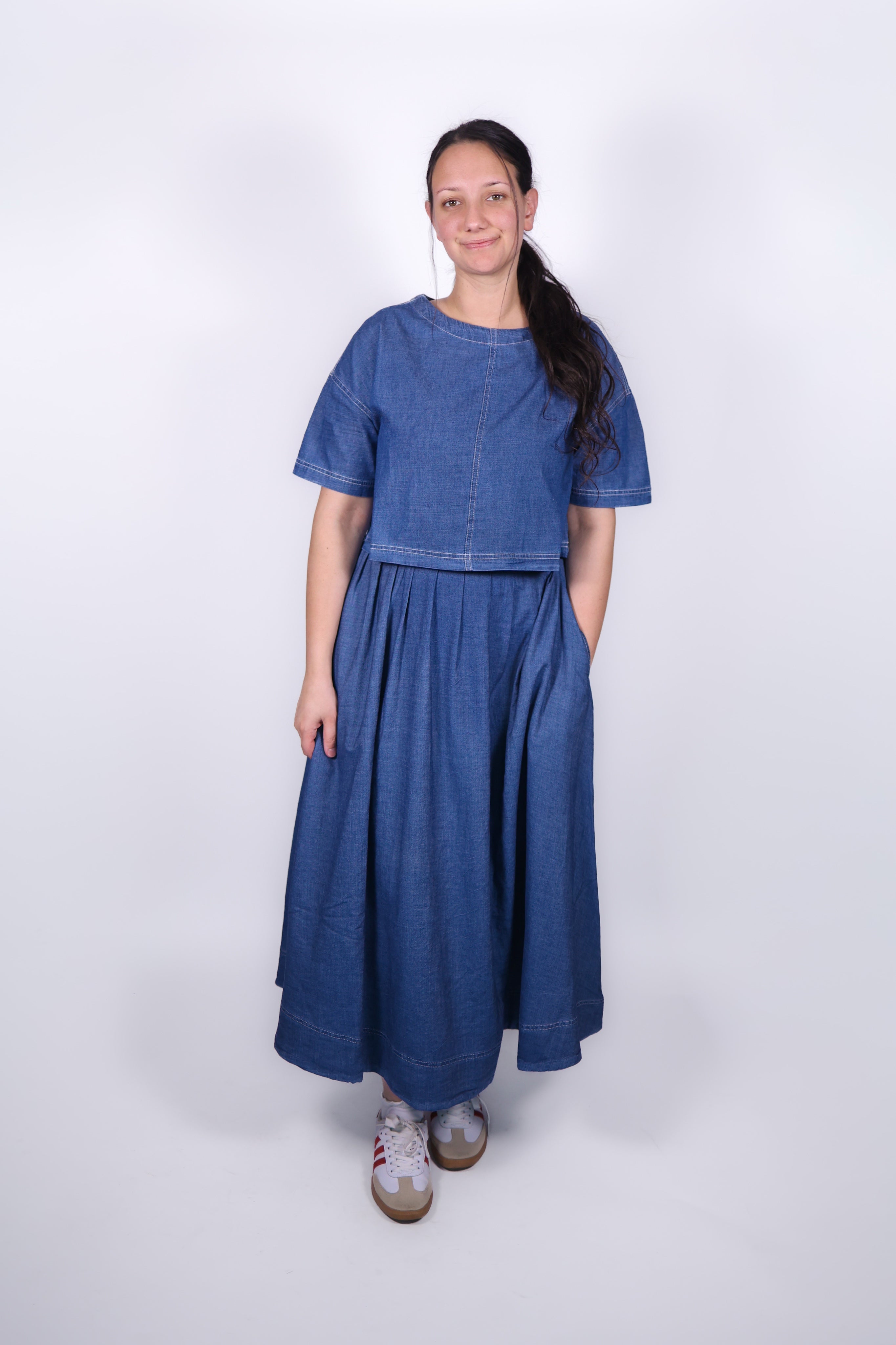 Remy Denim Print Midi Set