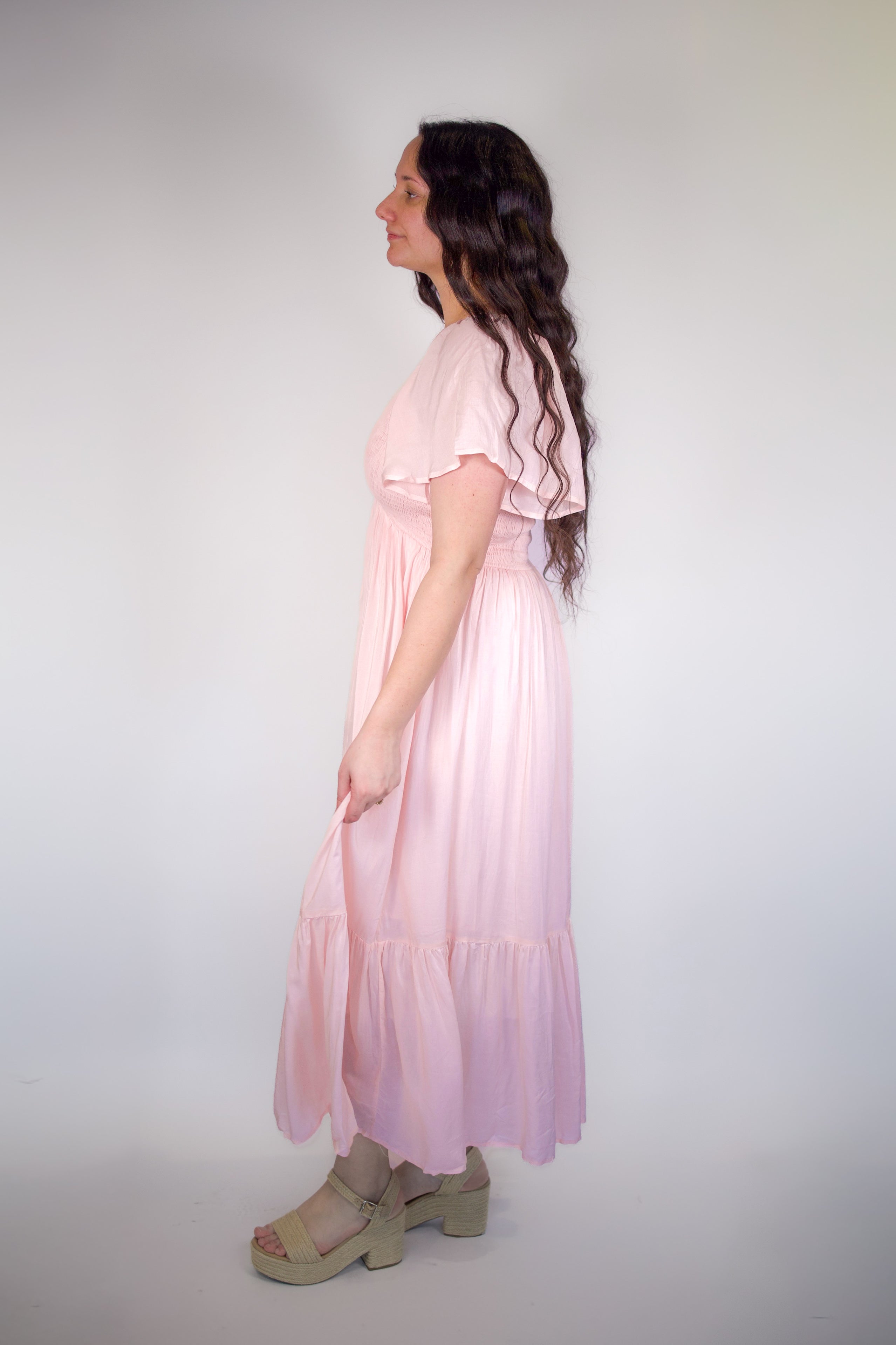 Vanessa Flutter Smocked Midi Dress