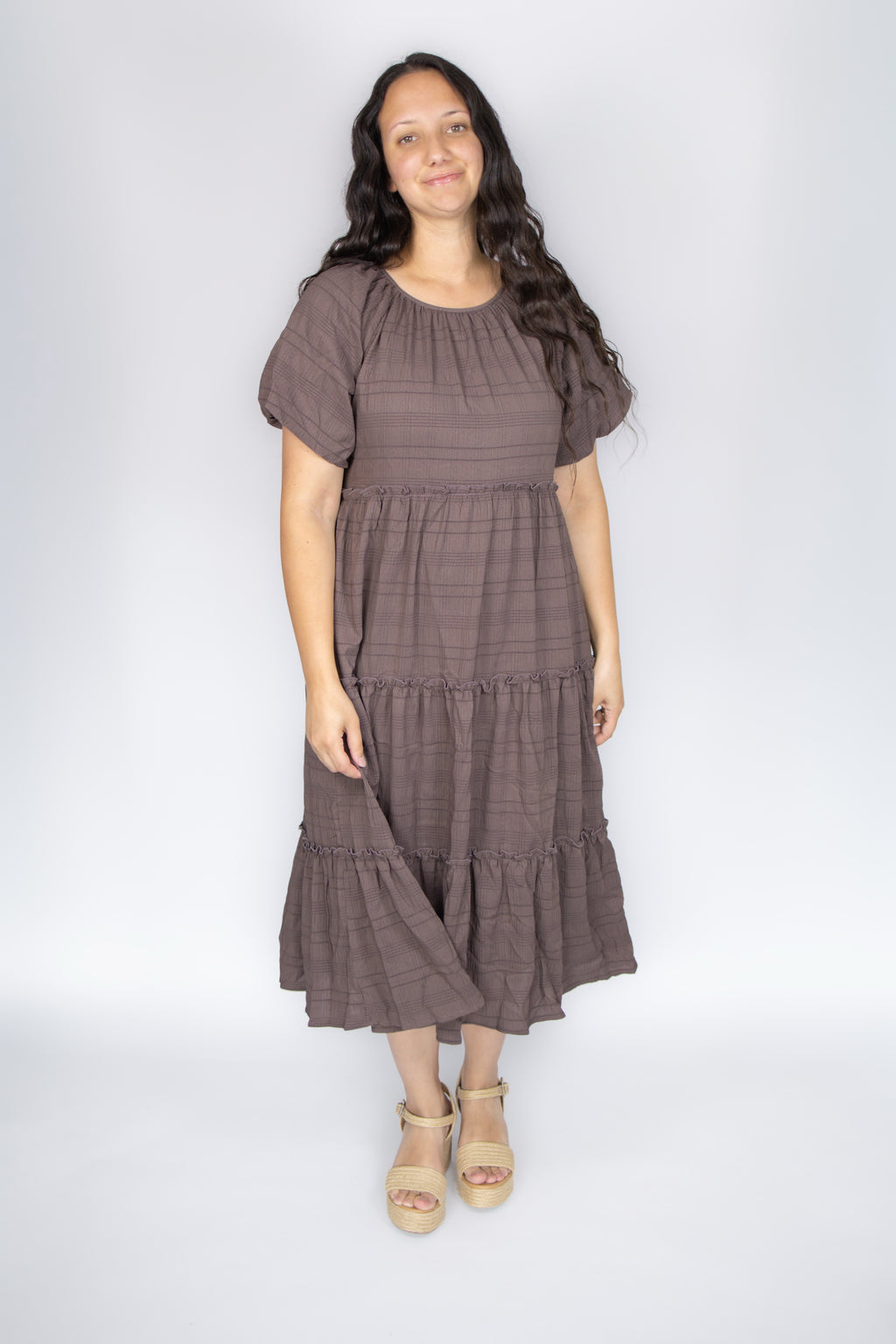Serena Midi Dress in Mushroom