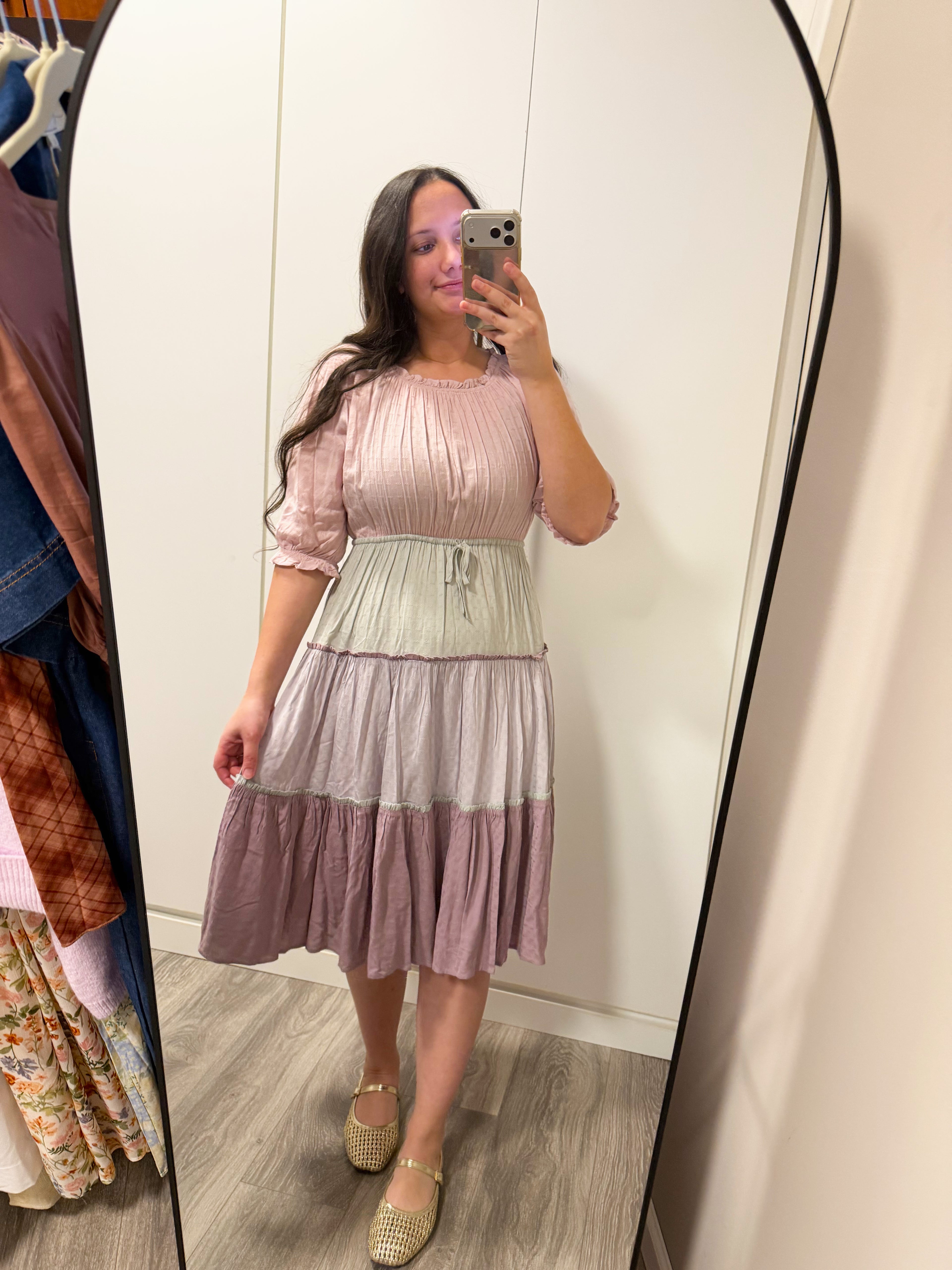 Presley Pastel Tiered Dress - SMALL