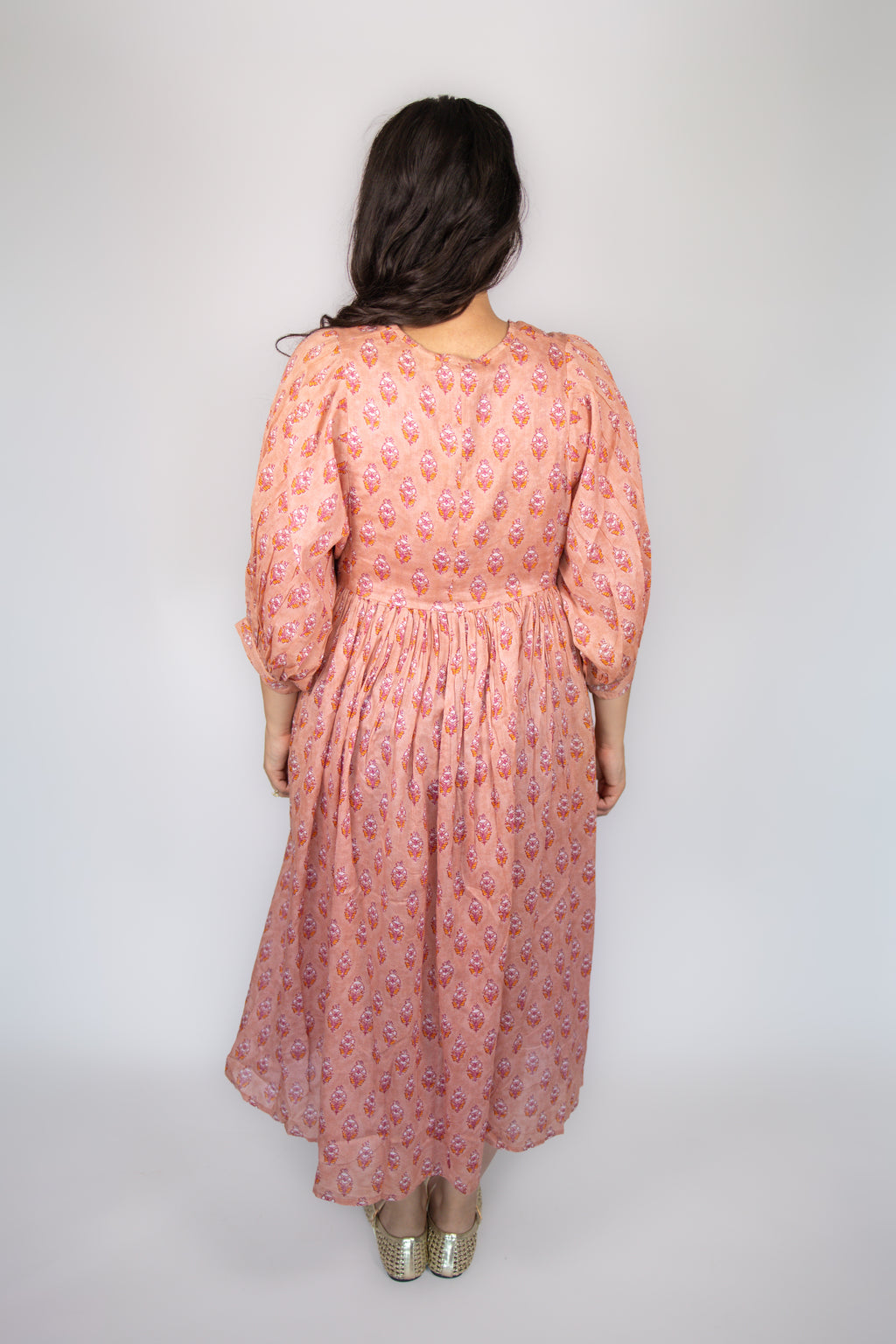 Delilah Flowy Dress in Coral