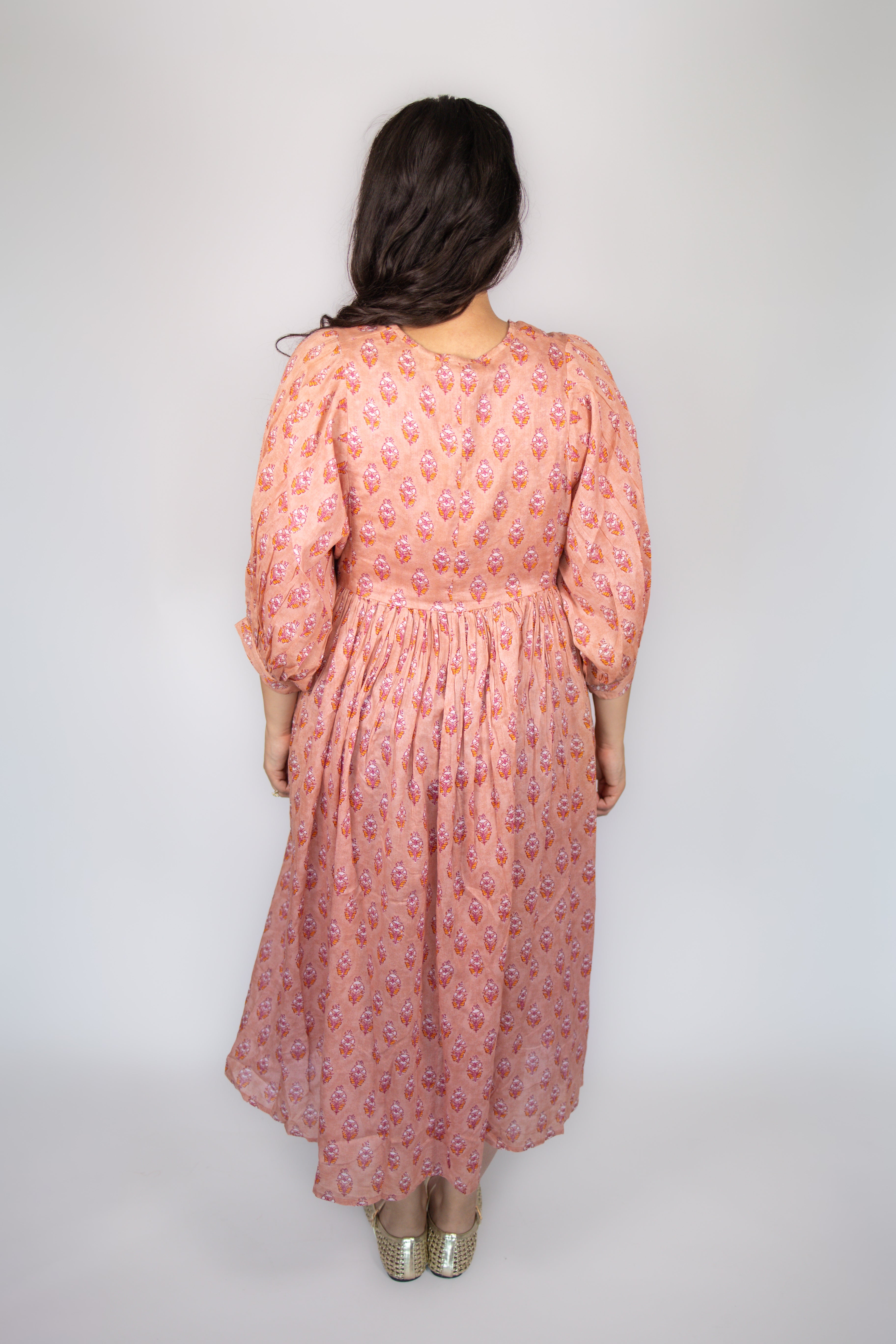 Delilah Flowy Dress in Coral