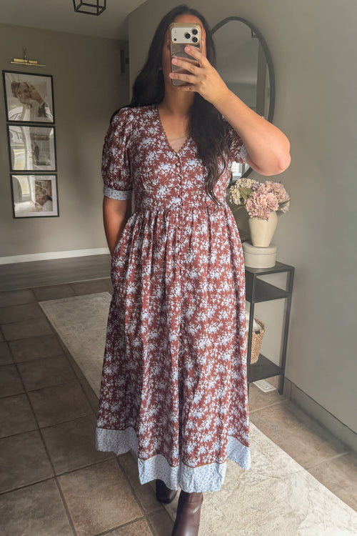 Dahlia Cotton Floral Maxi Dress