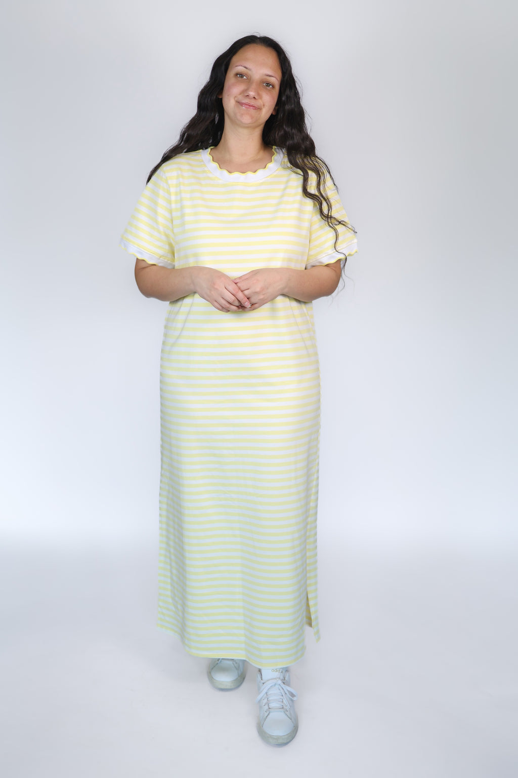 Stella Striped Tee Dress in Yellow