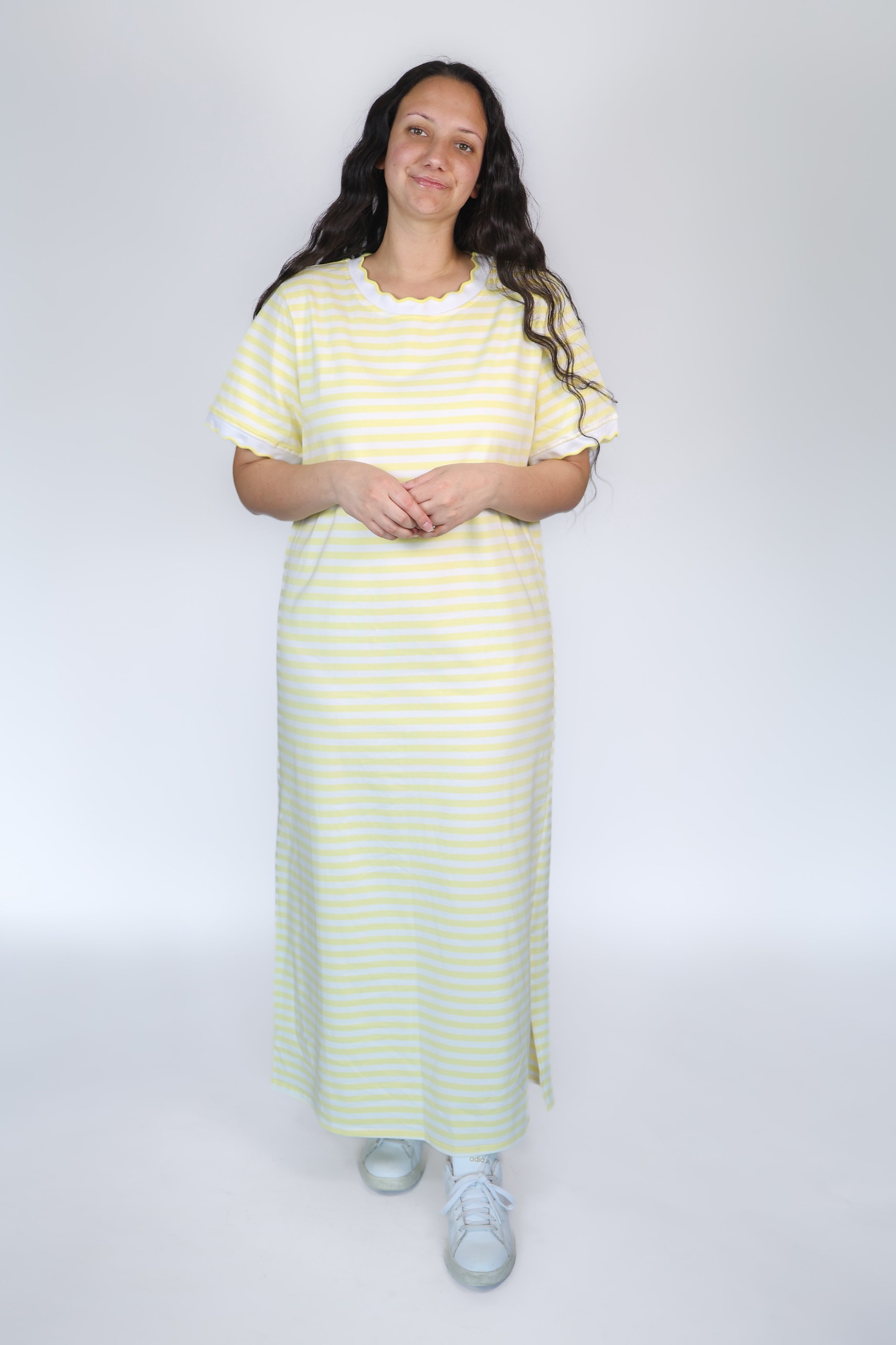 Stella Striped Tee Dress in Yellow