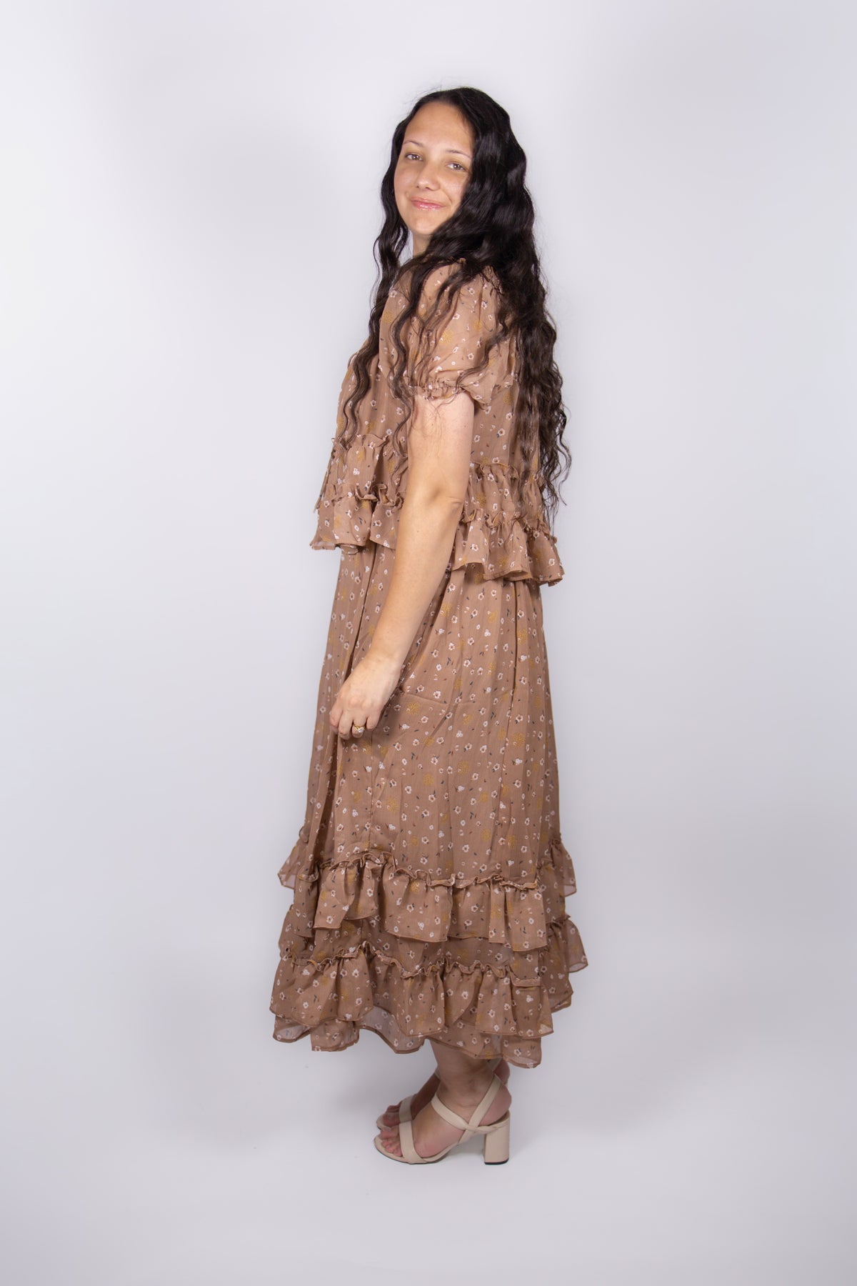 Willow Floral Skirt Set in Taupe