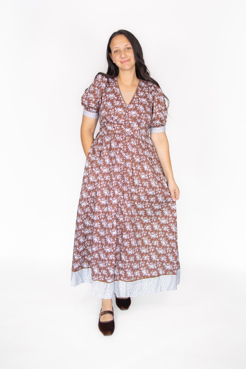 Dahlia Cotton Floral Maxi Dress