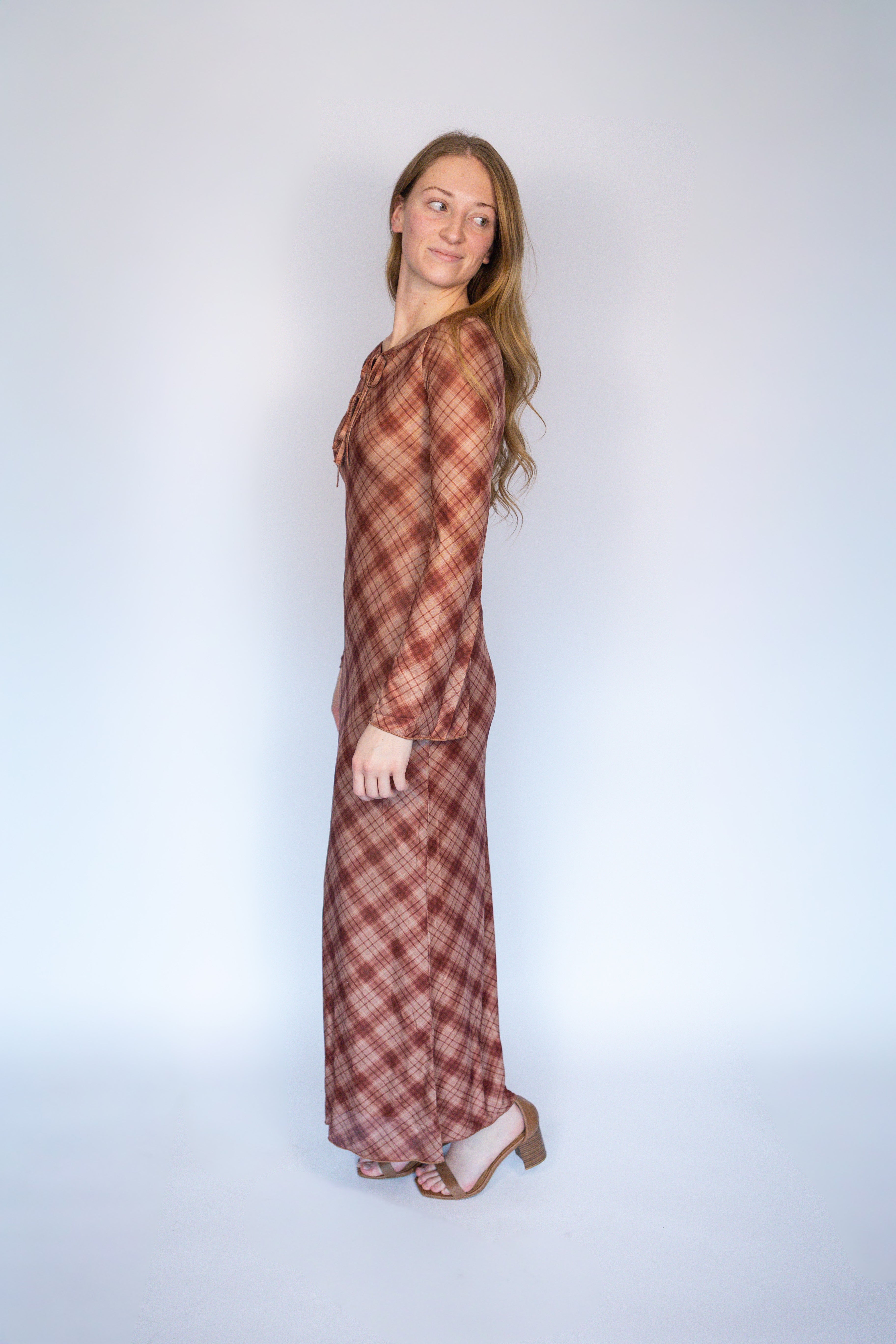 Eleanor Plaid Maxi Dress