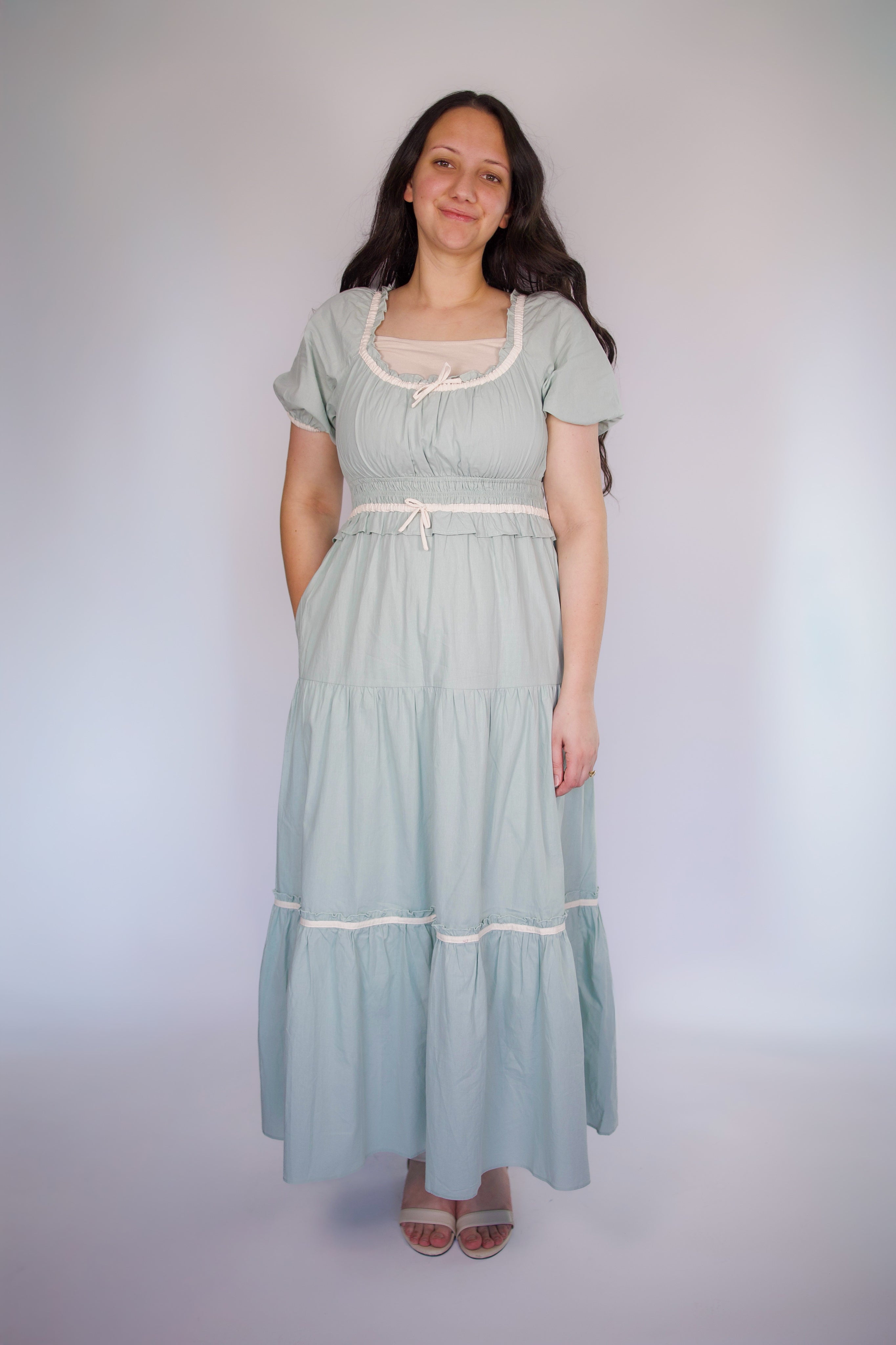 Junie Contrast Trim Maxi Dress