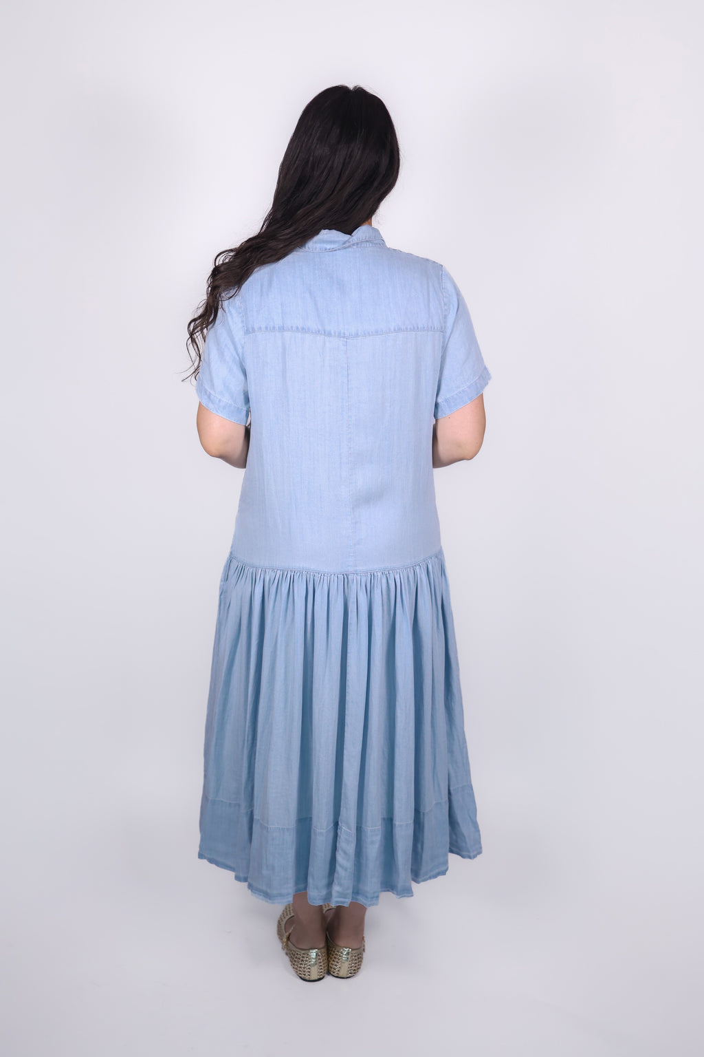 Vestido vaquero Jessa de talle bajo