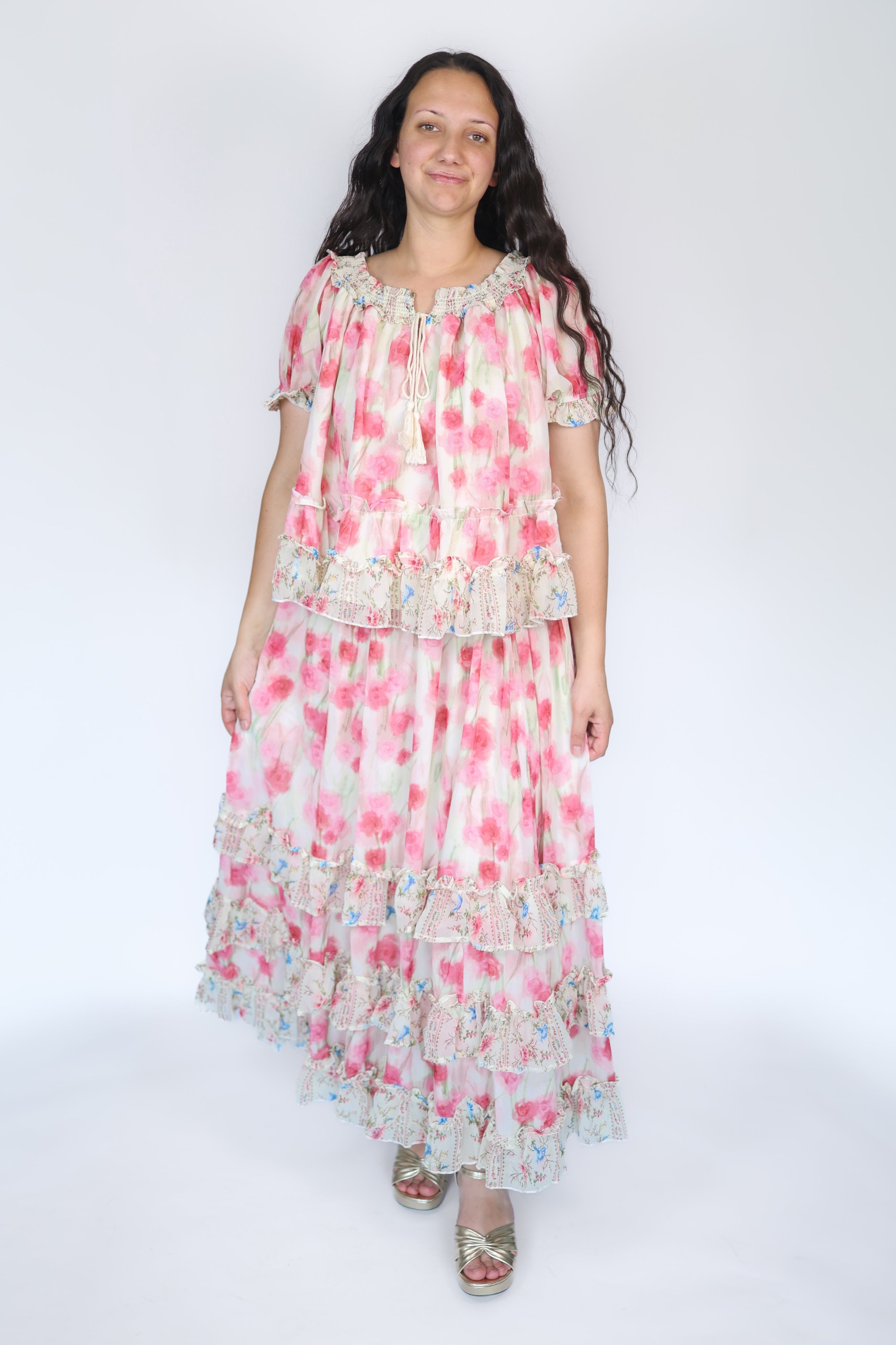 Giselle Pink Floral Maxi Set