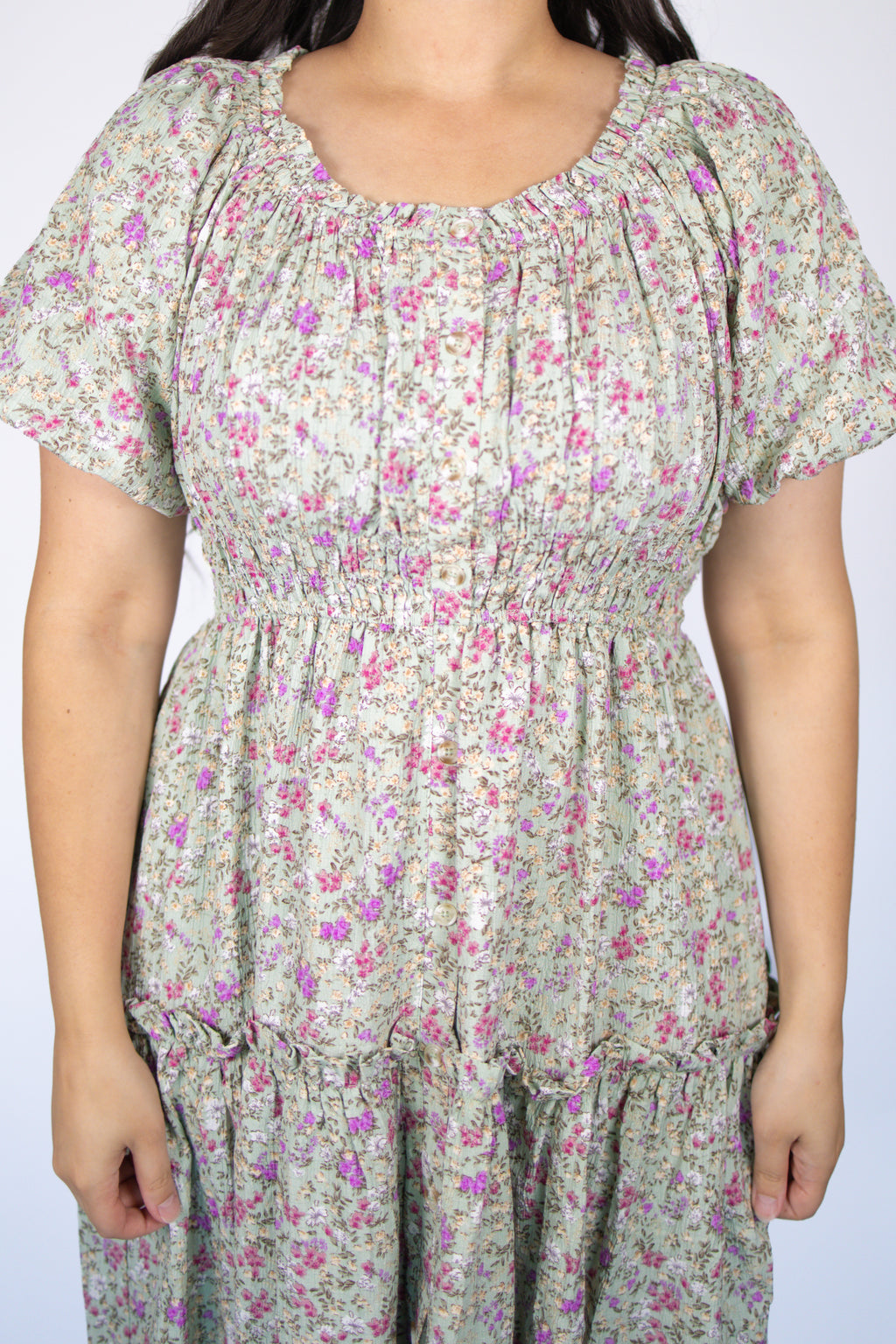 Lena Midi Dress in Sage Floral