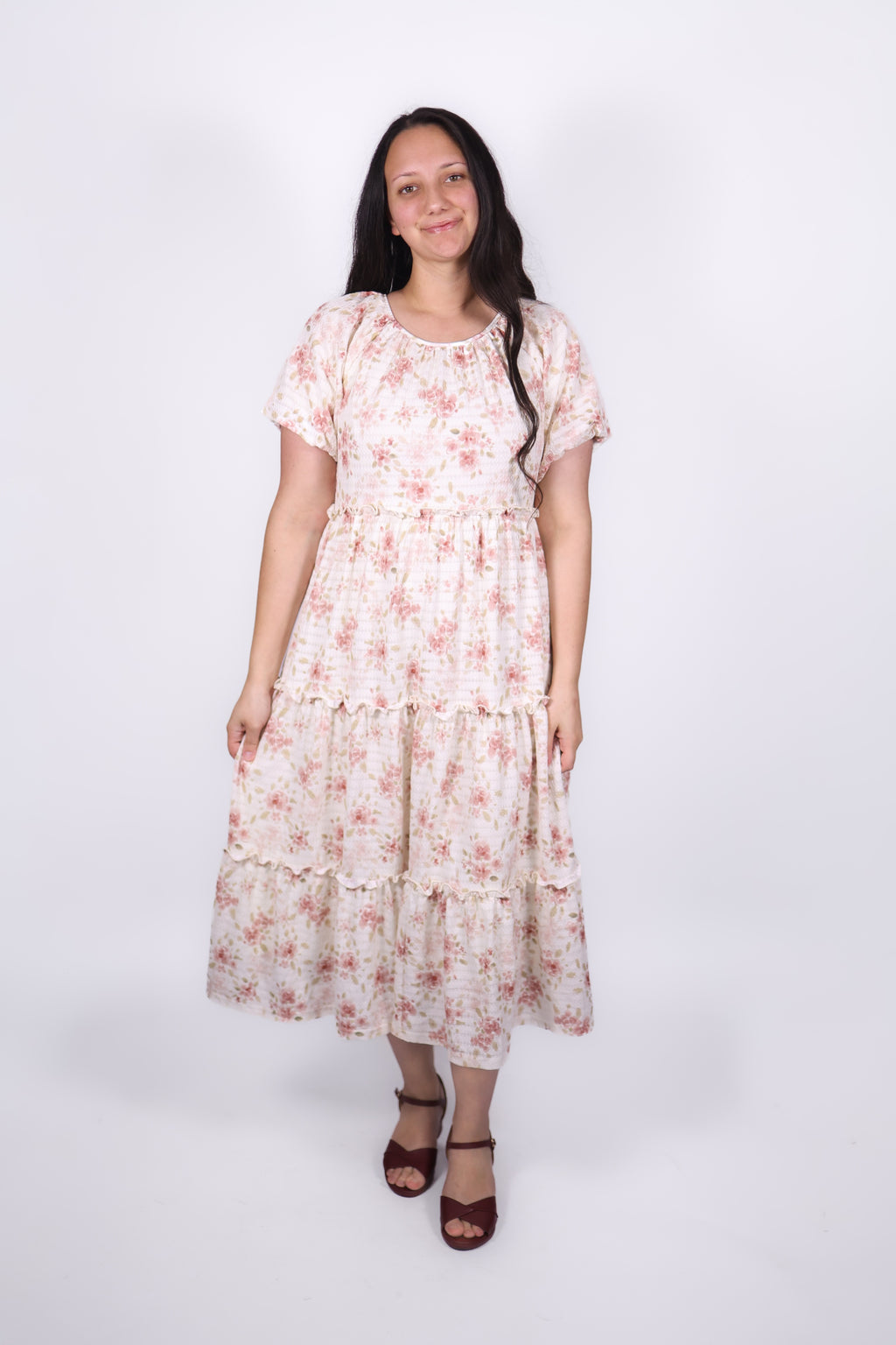 Serena Midi Dress in Mulberry