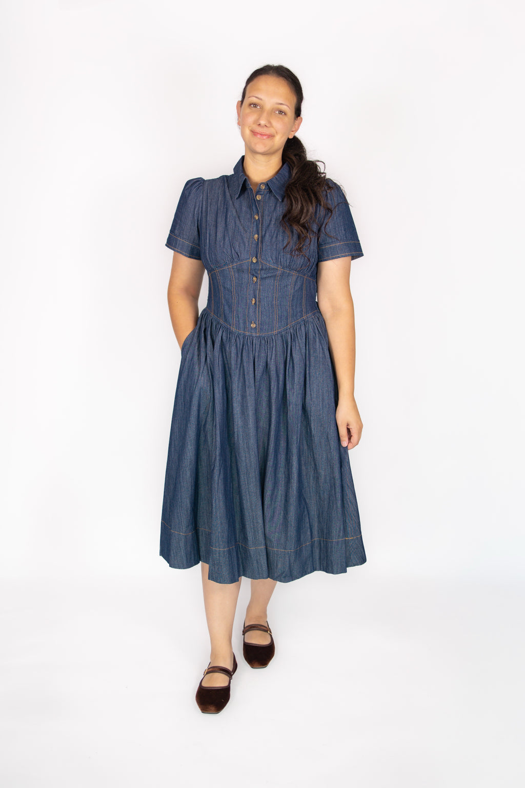 Hattie Corset Denim Dress