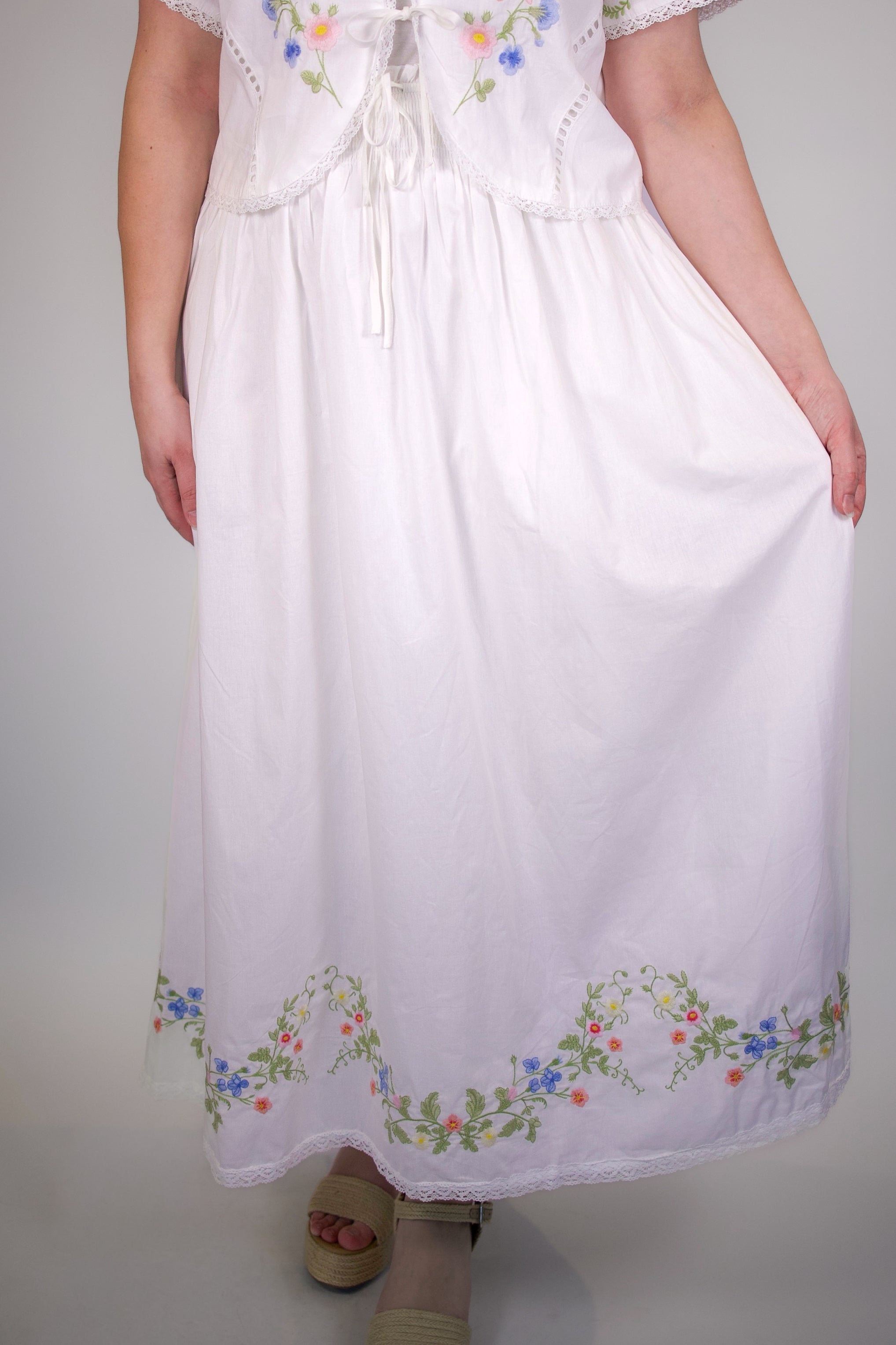 Alice Floral Embroidery Maxi Set