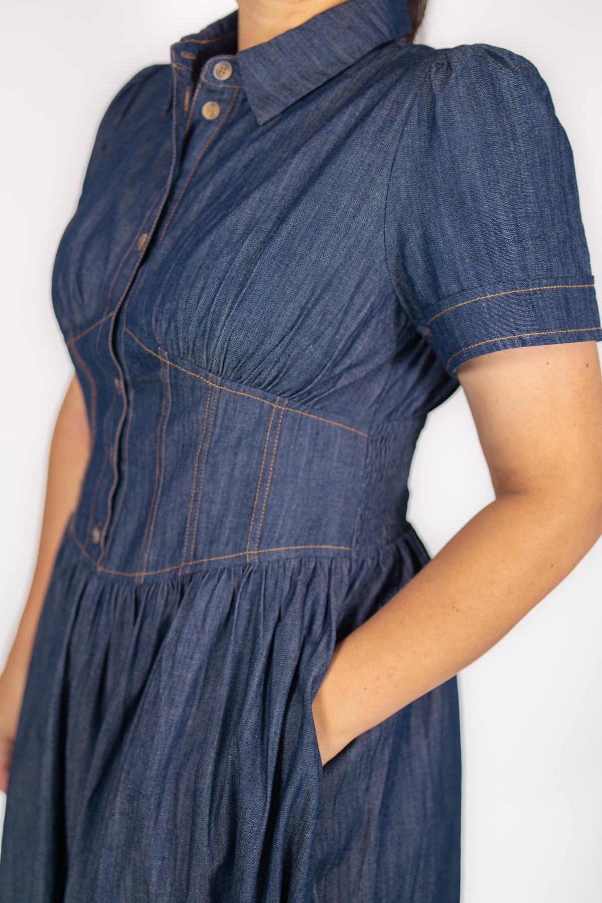 Hattie Corset Denim Dress