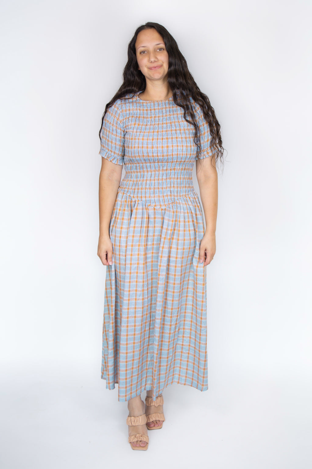 Kenlie Plaid Smocked Dress