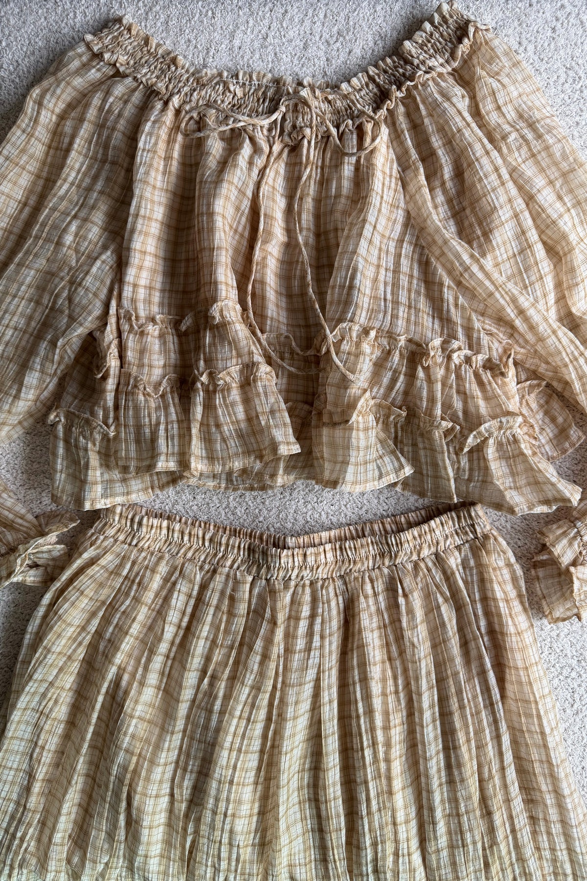 Rory Plaid Skirt Set in Khaki