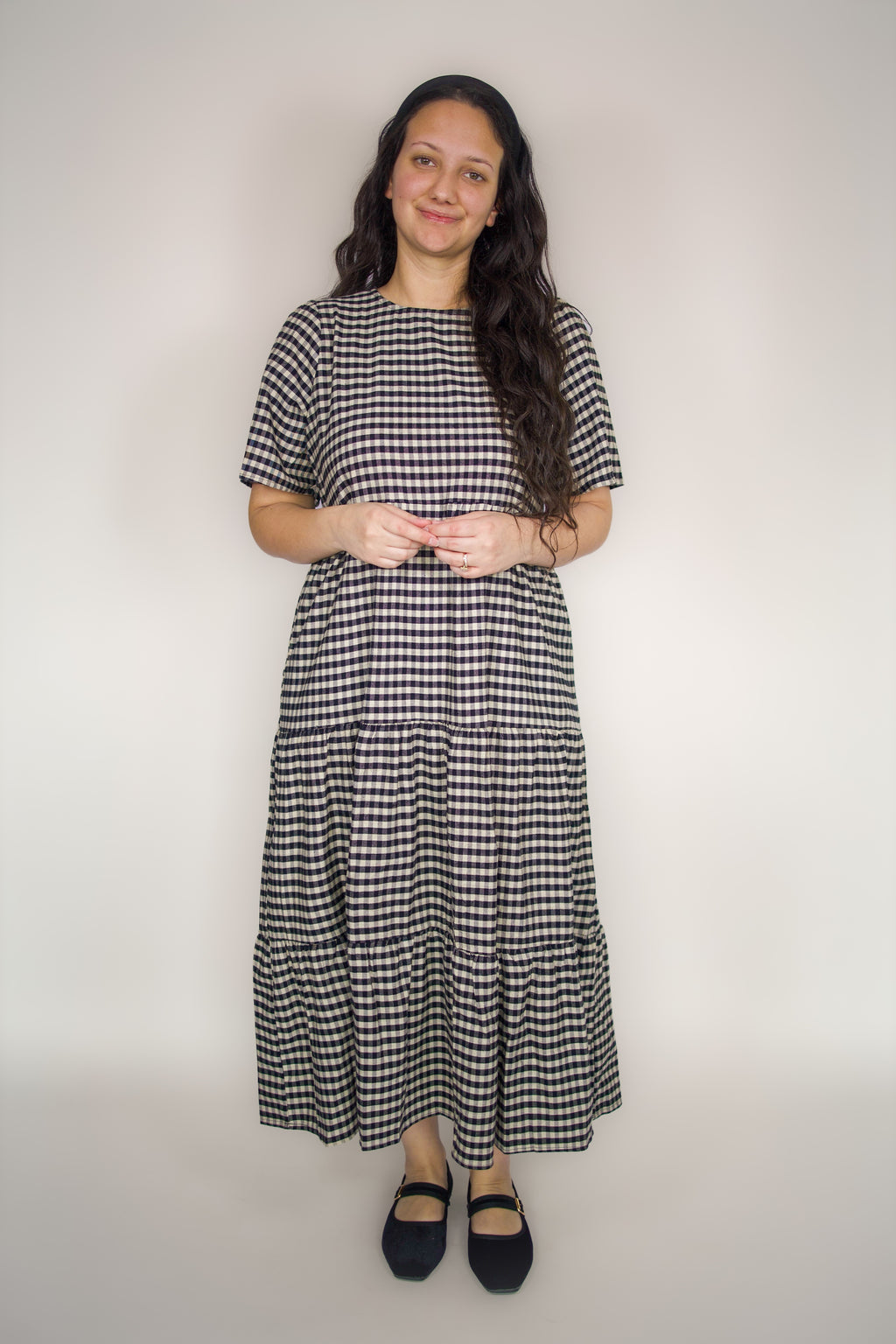 London Gingham Tiered Dress