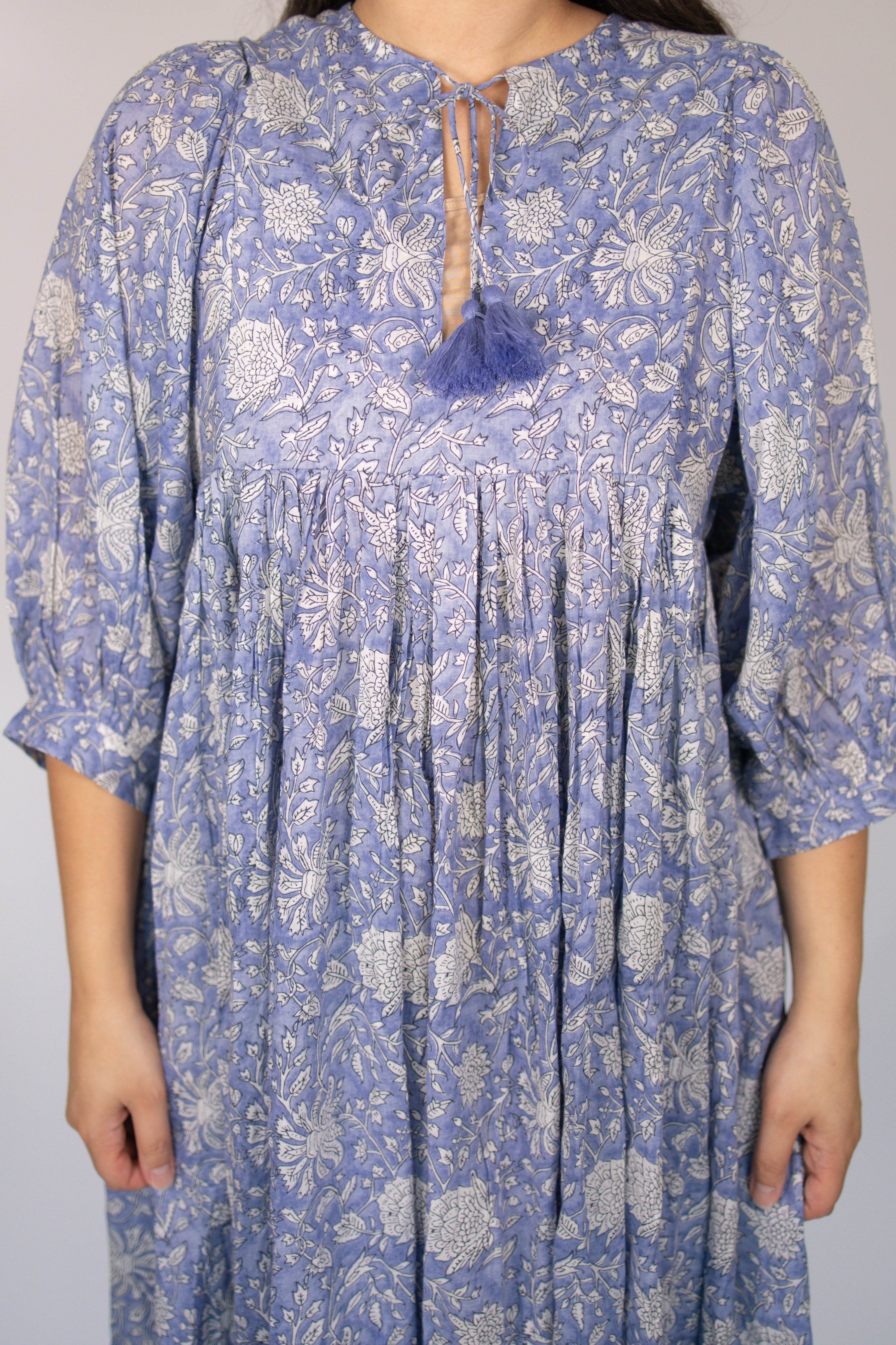 Delilah Flowy Dress in Dusty Blue