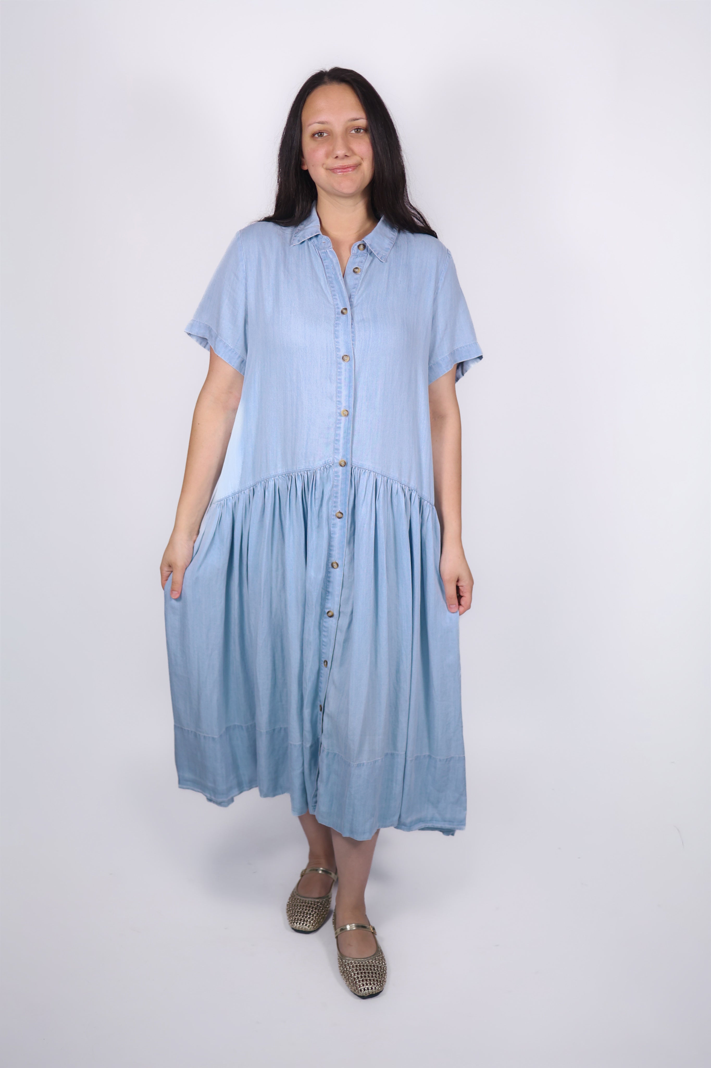 Jessa Dropwaist Denim Dress