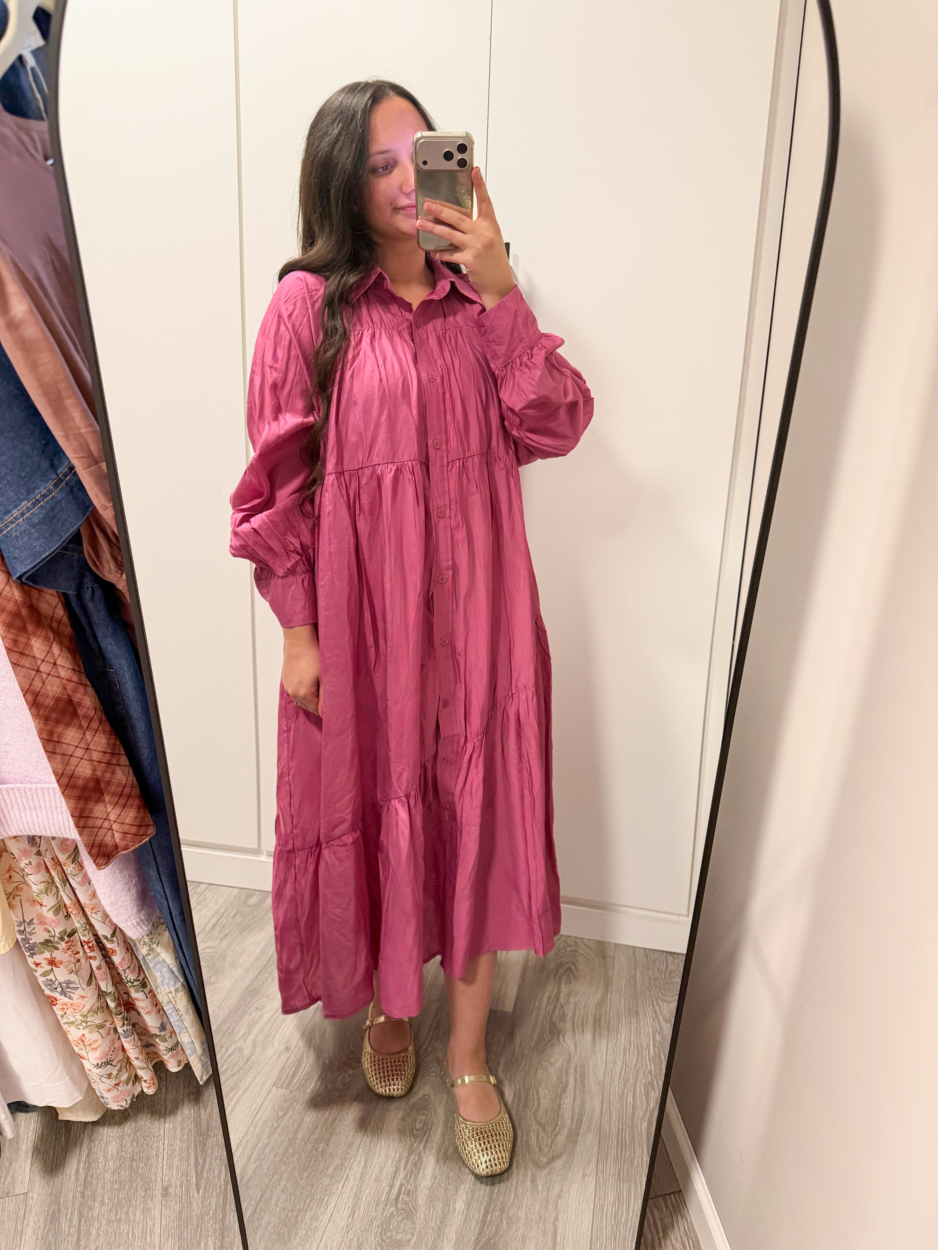 Violet Collared Tiered Maxi Dress - LARGE