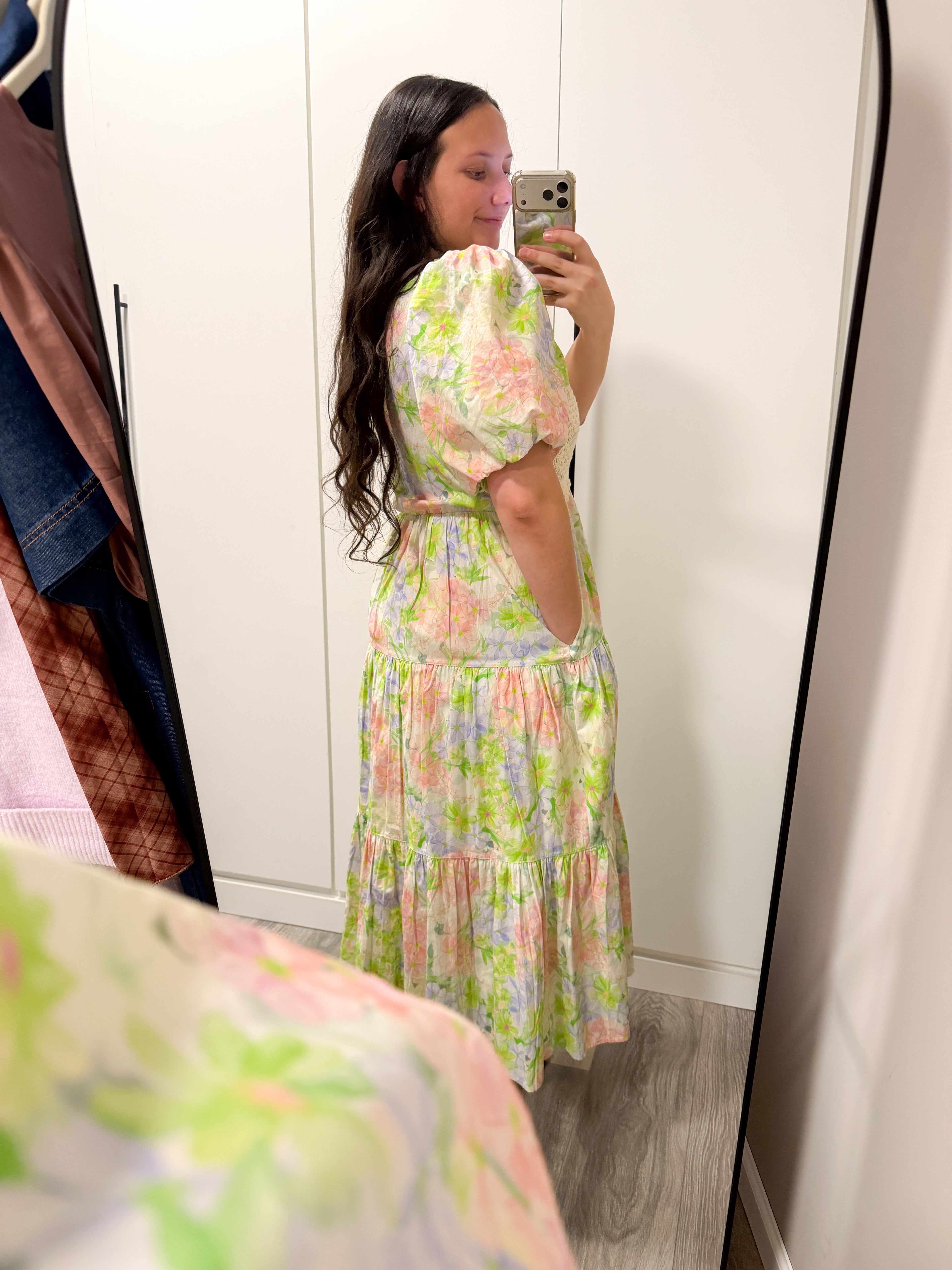 Esme Watercolor Crochet Dress - MEDIUM