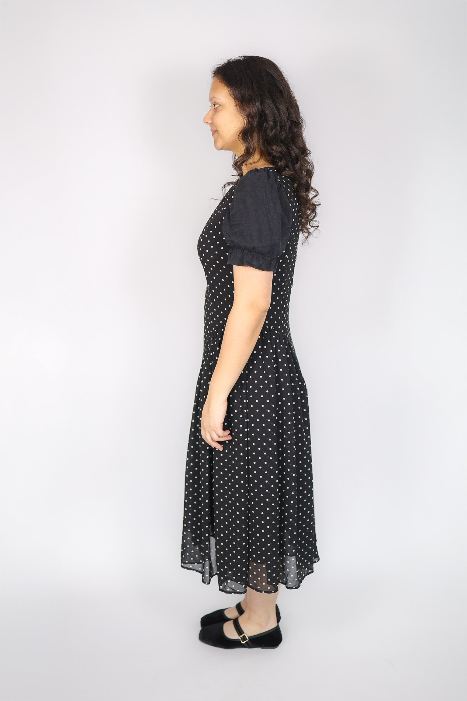 Kamrie Polka Dot Tank Dress in Black