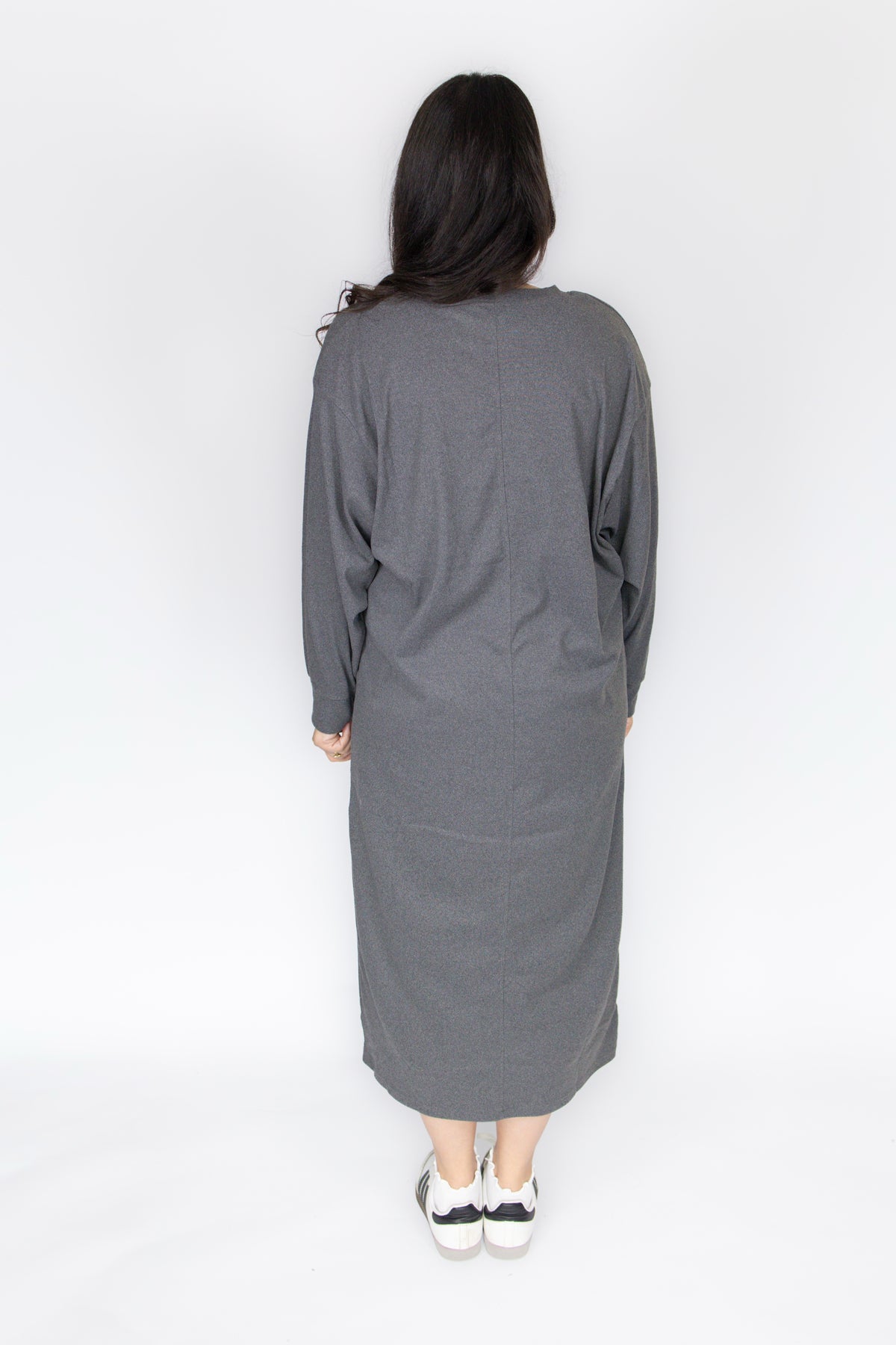 Stevie Casual Sweatshirt Dress in Charcoal