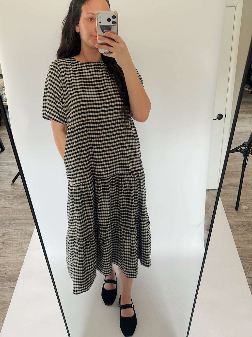 London Gingham Tiered Dress