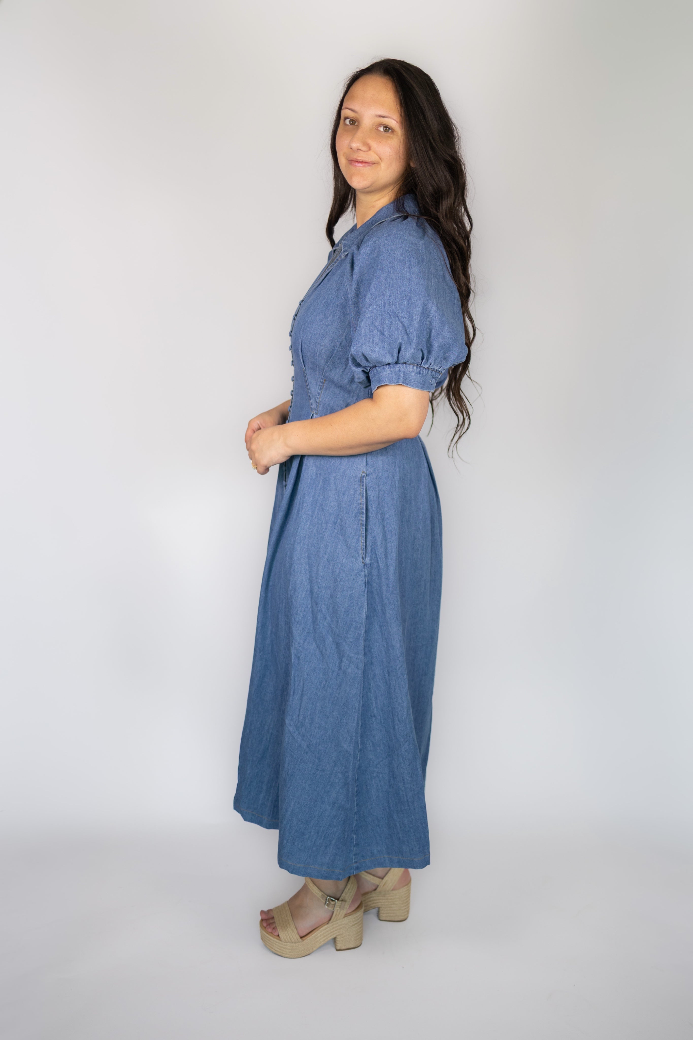 Brea Button-Down Denim Dress