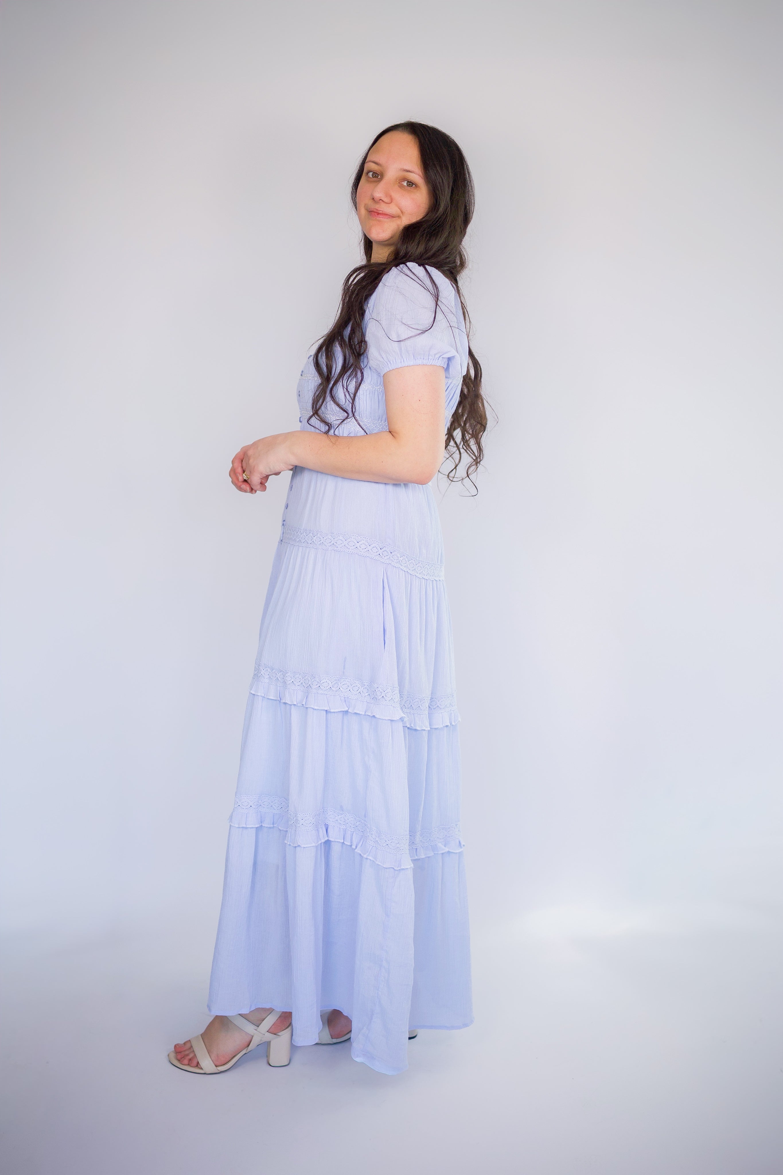 Skye Smocked Button Maxi Dress