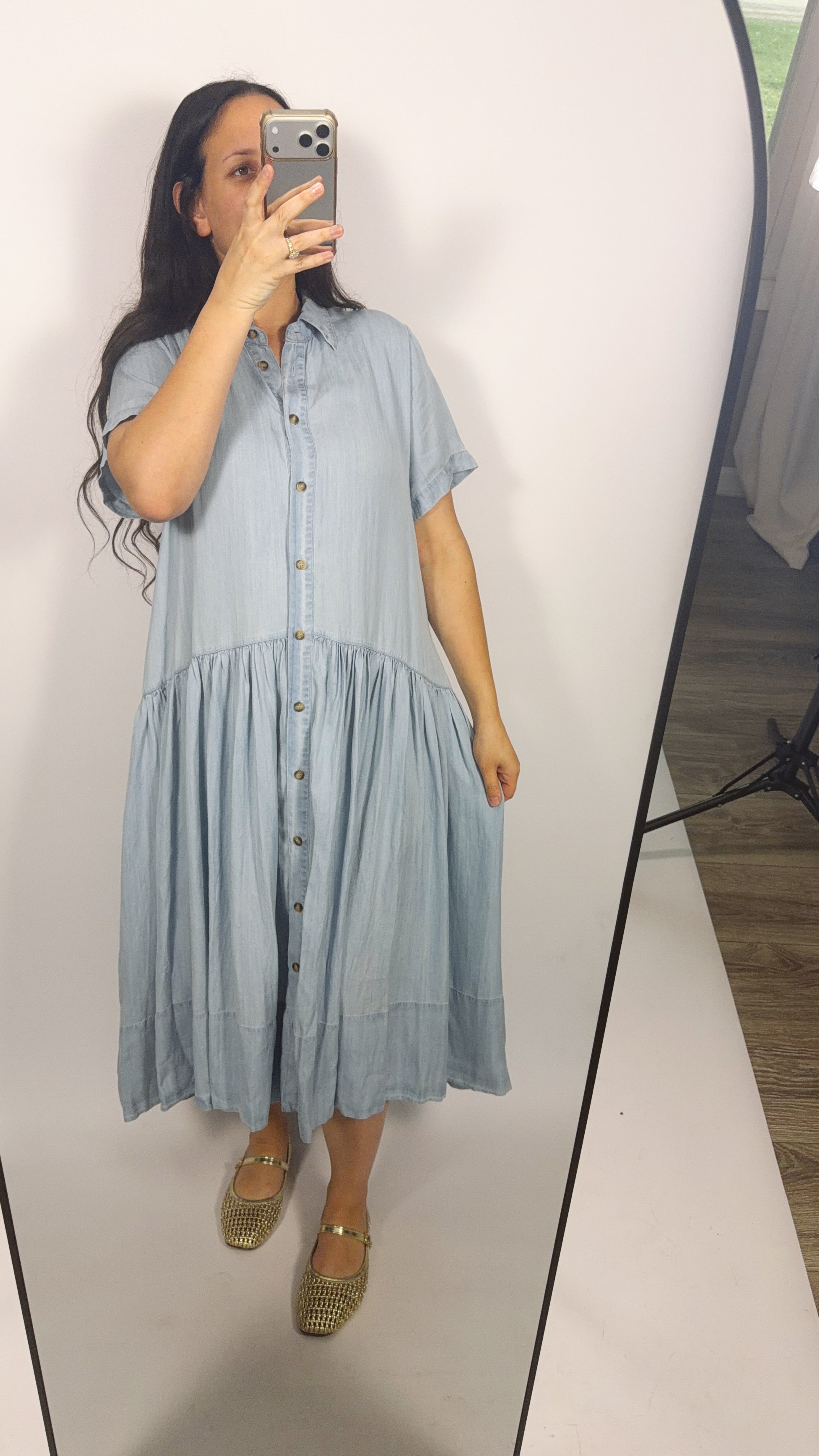 Jessa Dropwaist Denim Dress